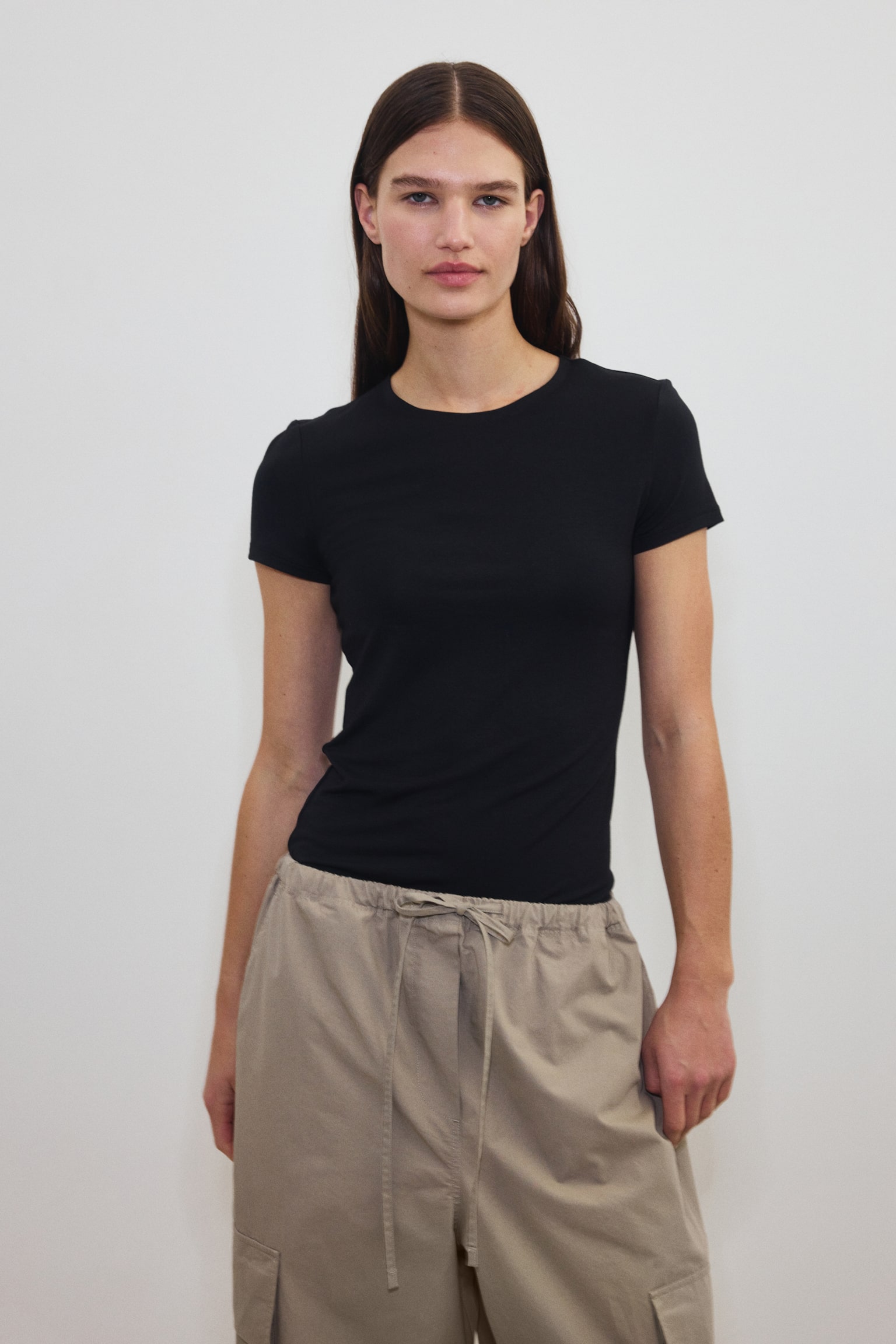 Футболка Warming Slim Fit - Чорний/Білий/Темно-коричневий/Бежевий - 4