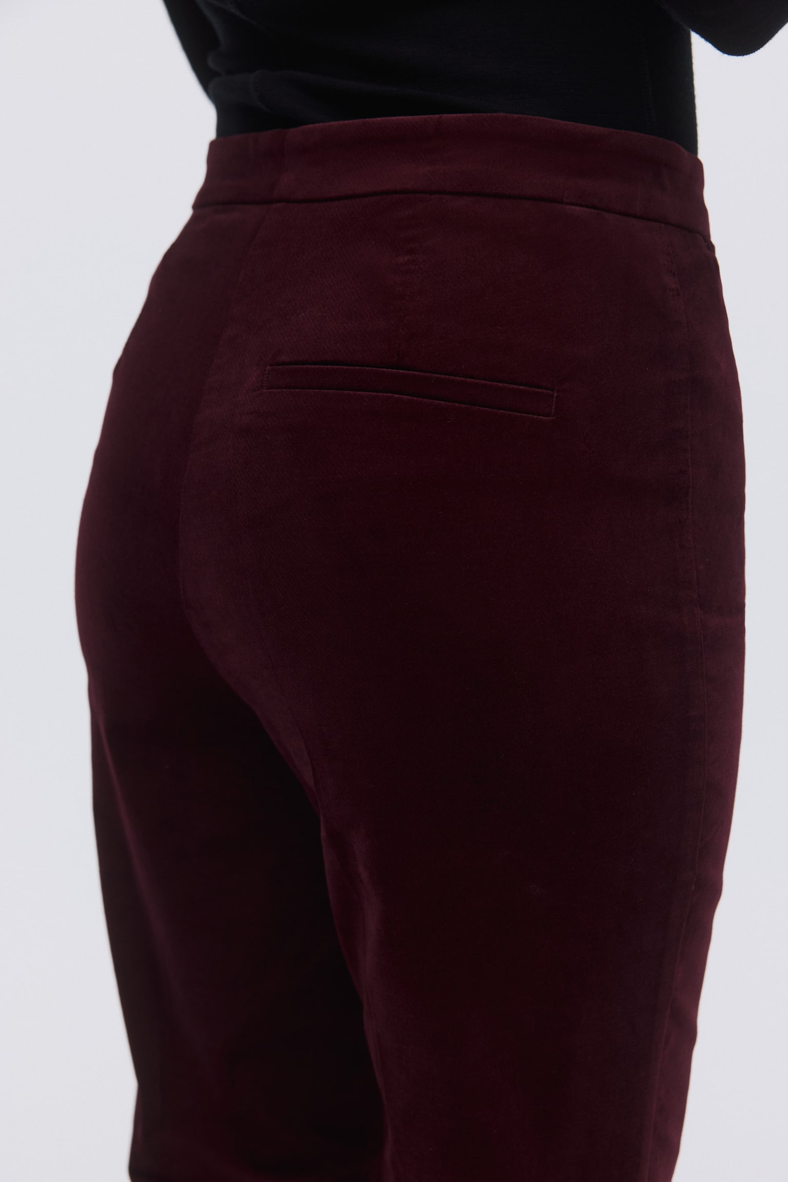 Flared velvet trousers - Dark red/Black/Navy blue - 4