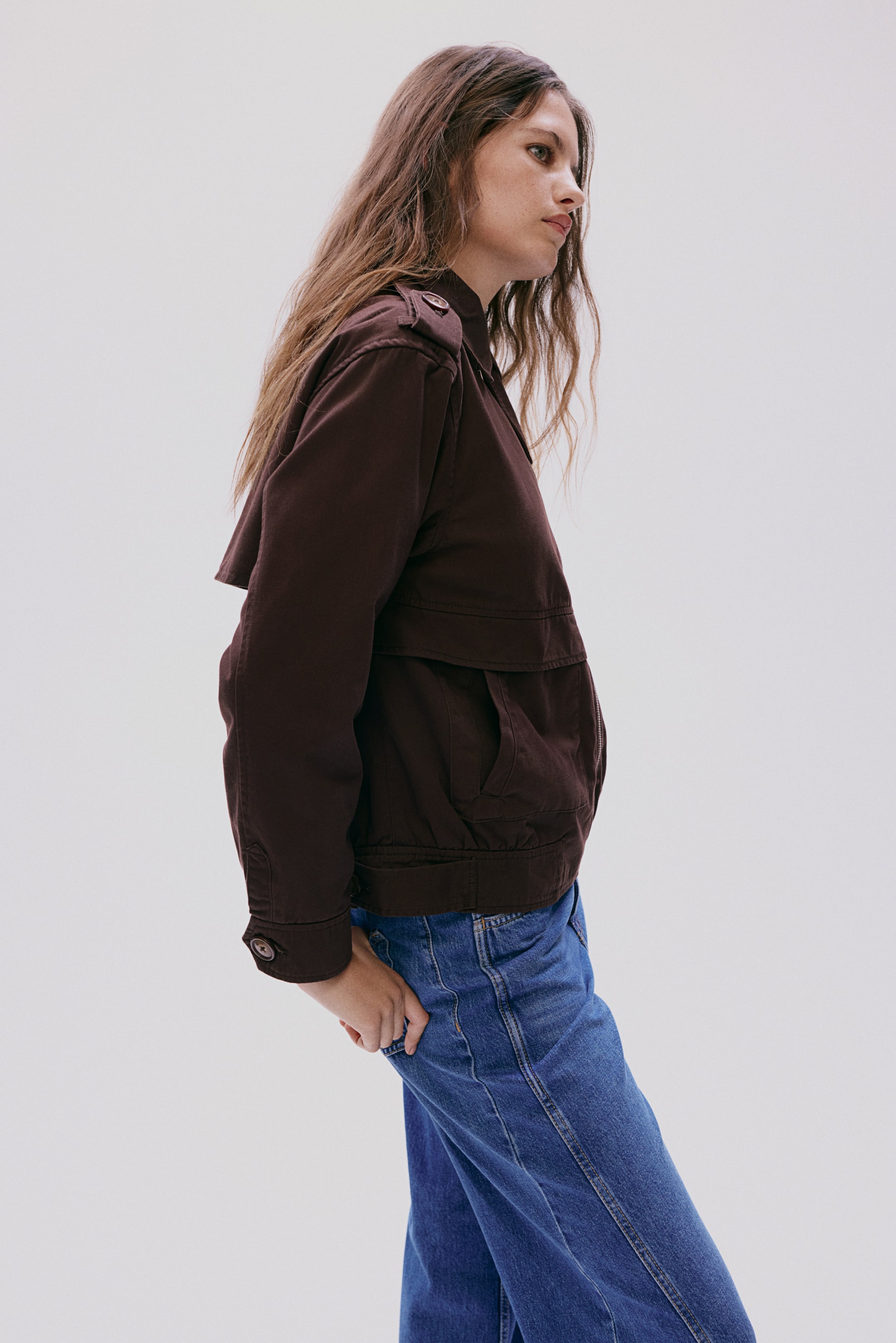 Женские куртки H&M Twill Jacket with Collar — фото 4