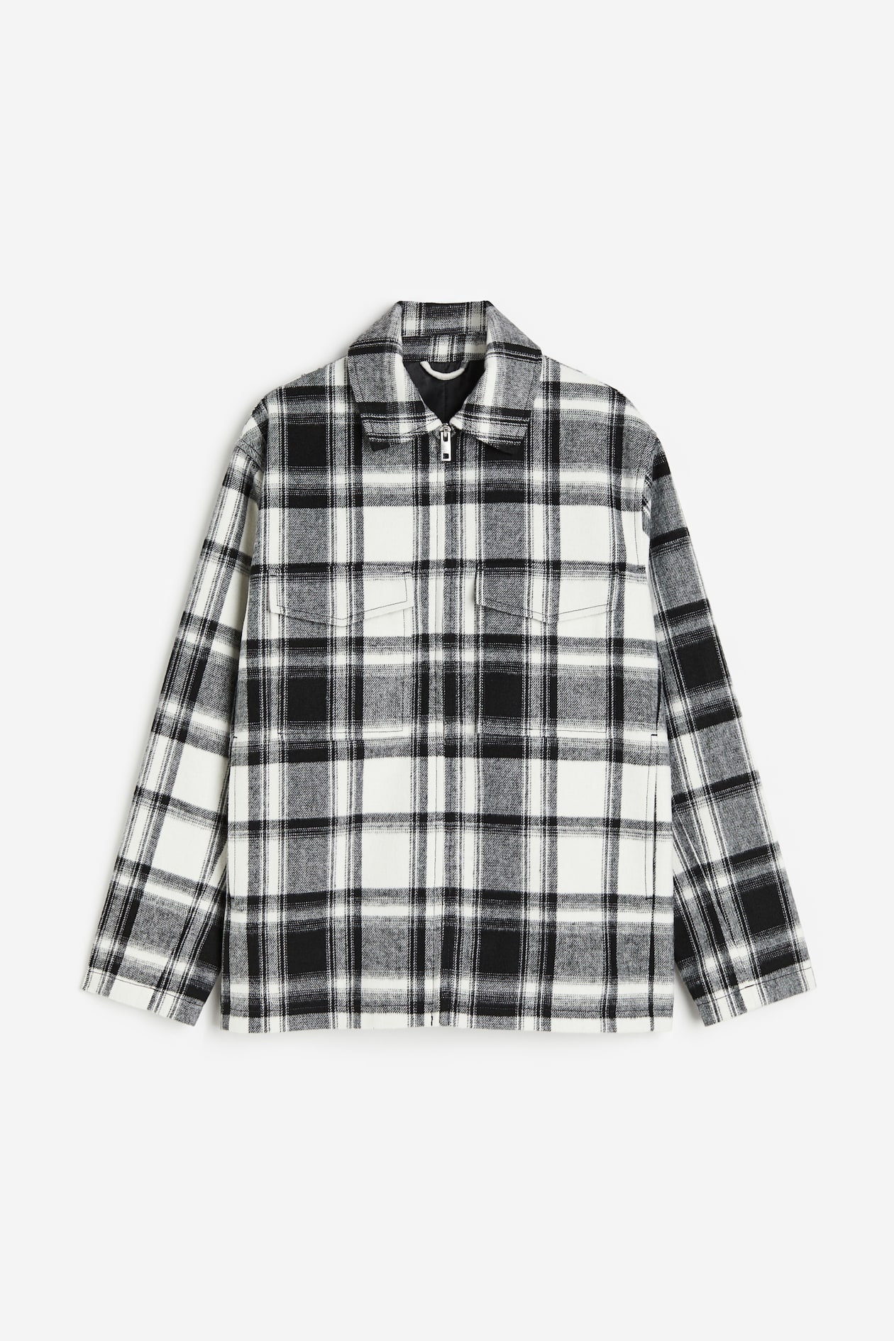 Regular Fit Shacket Black/Checked Men H&M IE