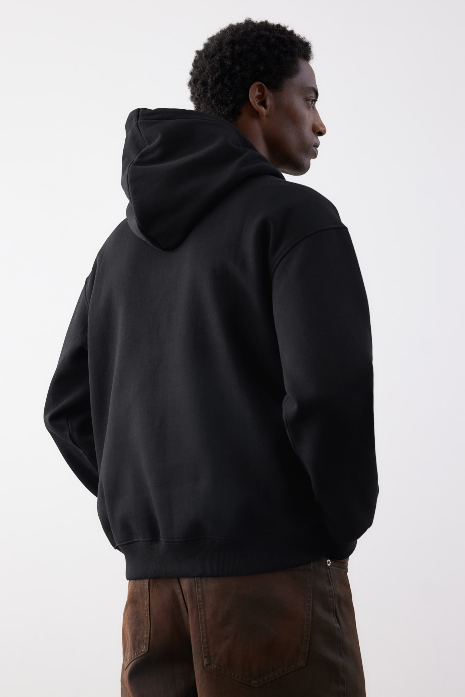 Loose Fit Hoodie - Black/Light grey marl/Navy blue/Forest green/Light beige/Dark brown/Black/Light beige/Dark greige/Pistachio green/White/White/Burgundy/Green/Light brown/Light purple - 5