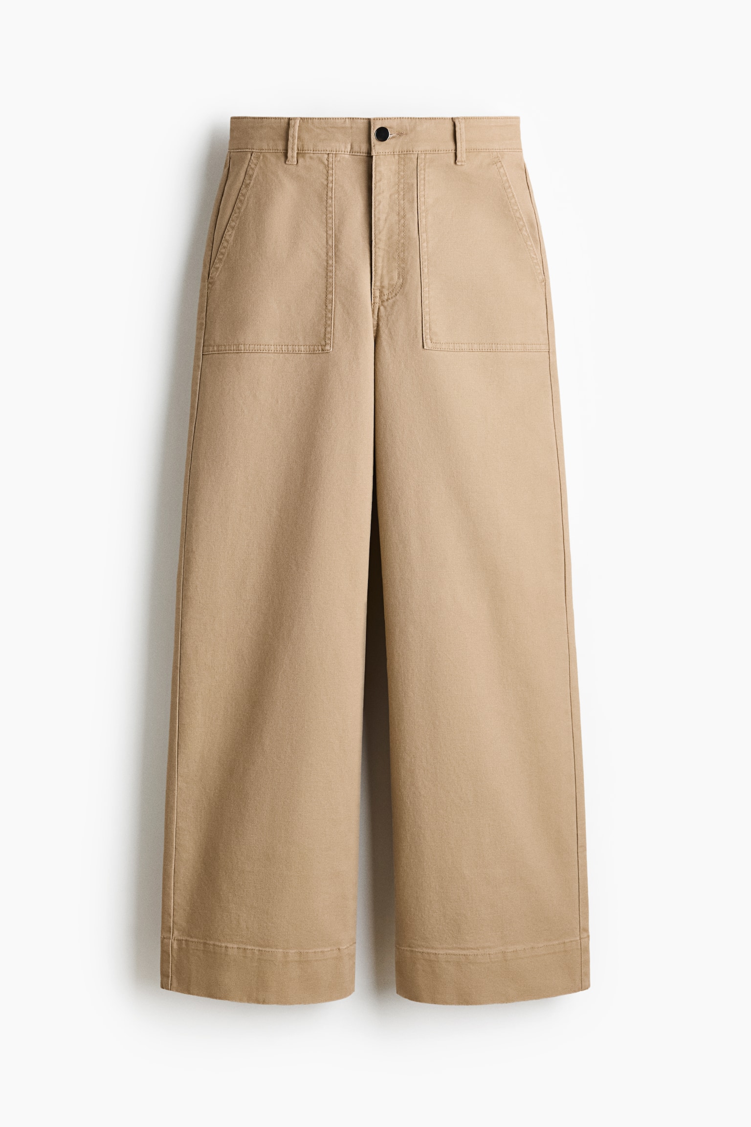 Cotton canvas trousers - Beige/Blue - 1