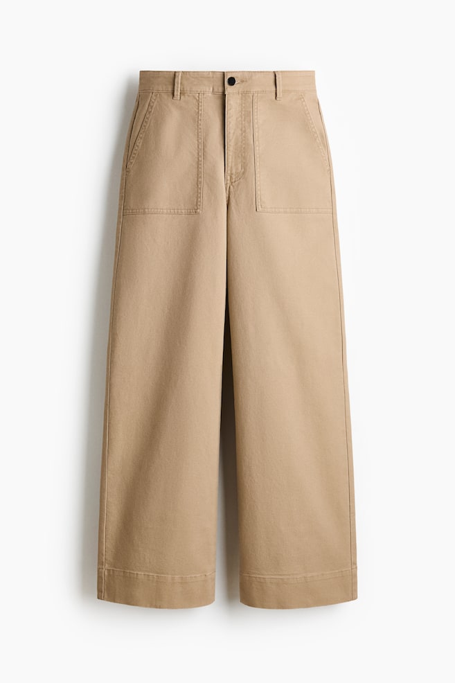 Pantalón en lona de algodón - Beige/Azul - 1