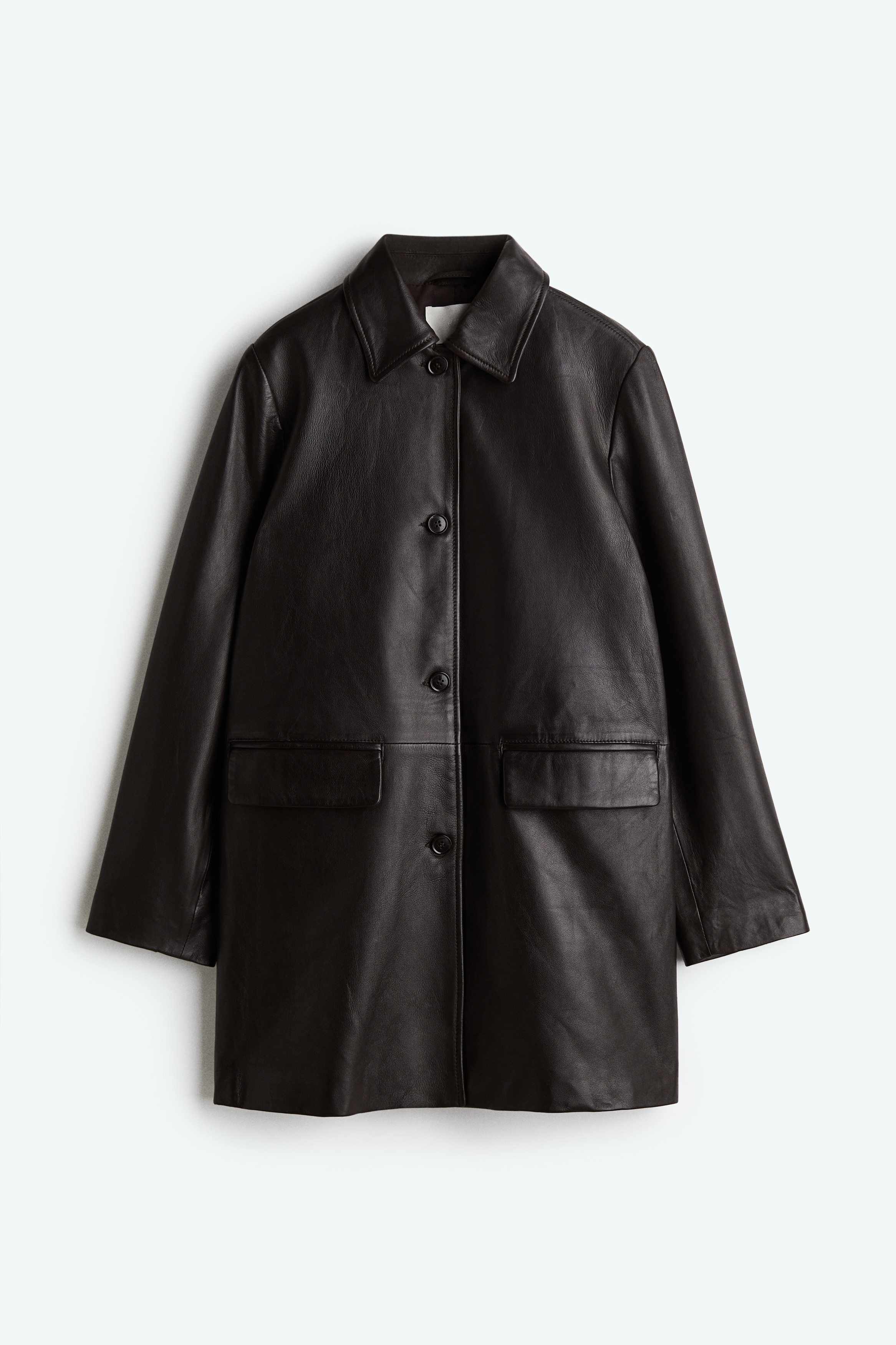 Cappotto in pelle - Marrone scuro