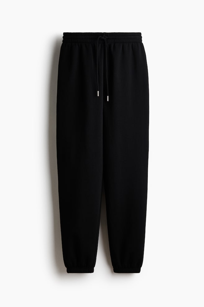 Cotton-blend sweatpants - Black/Light beige/Light grey marl/Light yellow - 1