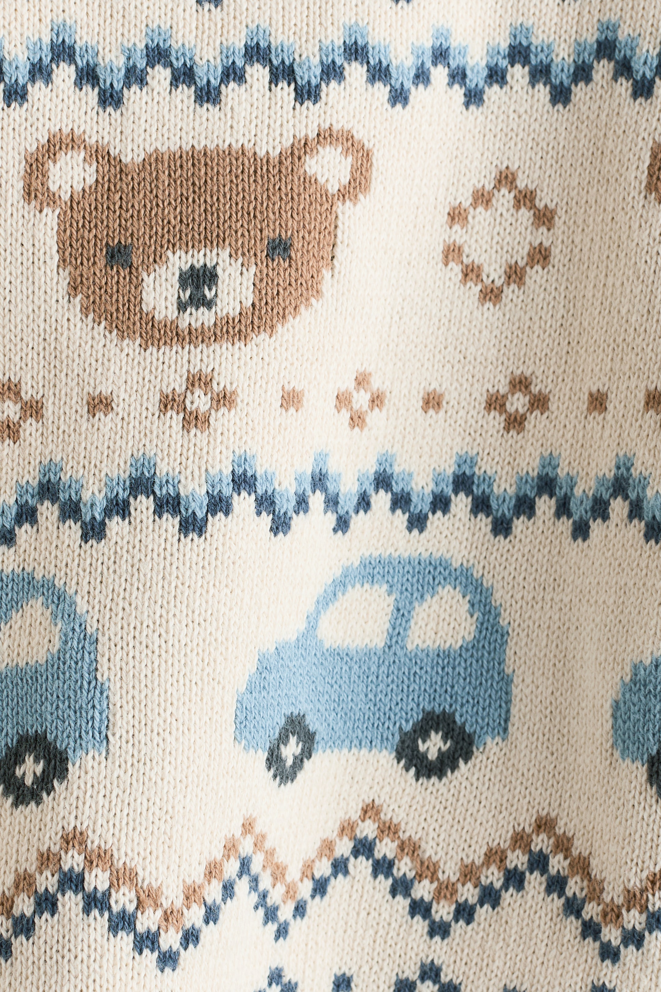 Jacquard-Knit Cotton Sweater