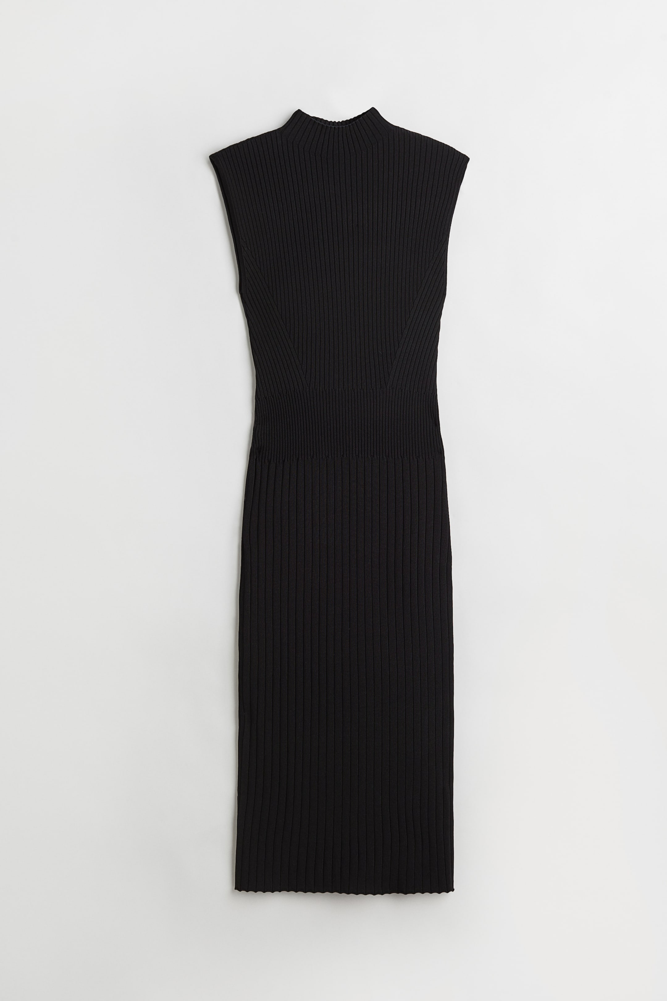 Rib-knit dress - Sleeveless - Midi - Black - Ladies | H&M GB