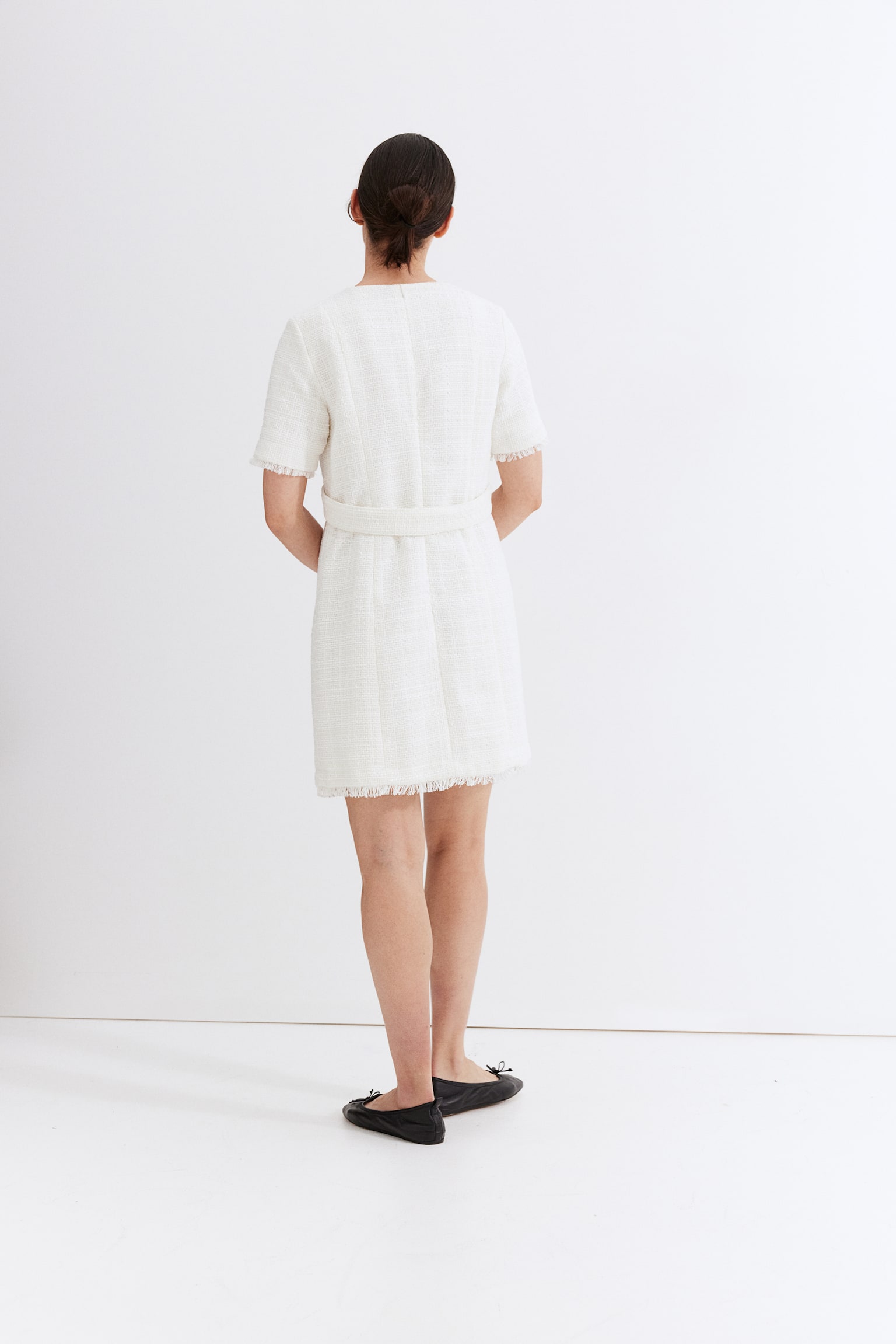 MAMA Bouclé Dress - White/Black - 4