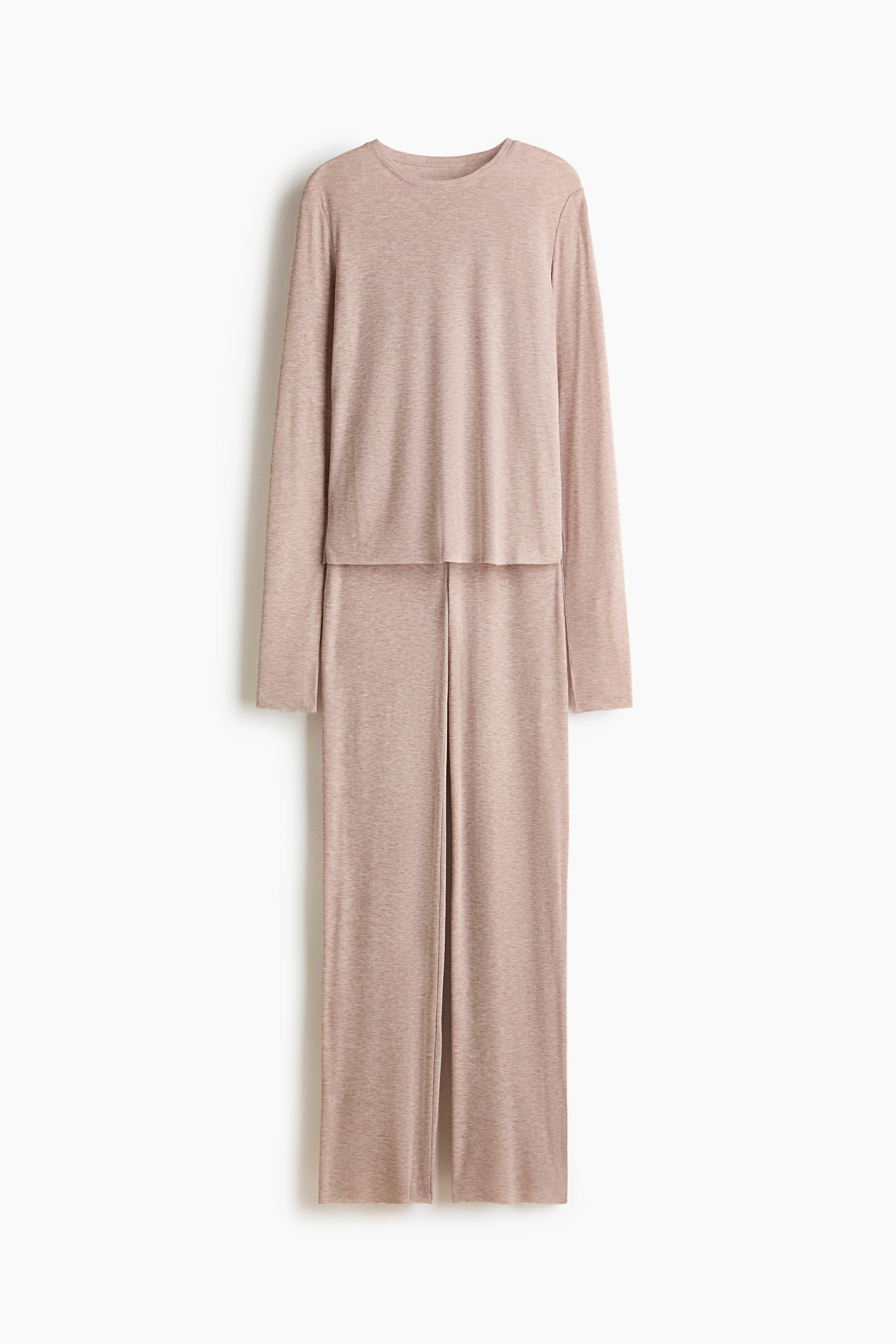 View larger image: Ribbed Pajamas - Beige melange - Ladies | H&M US 5