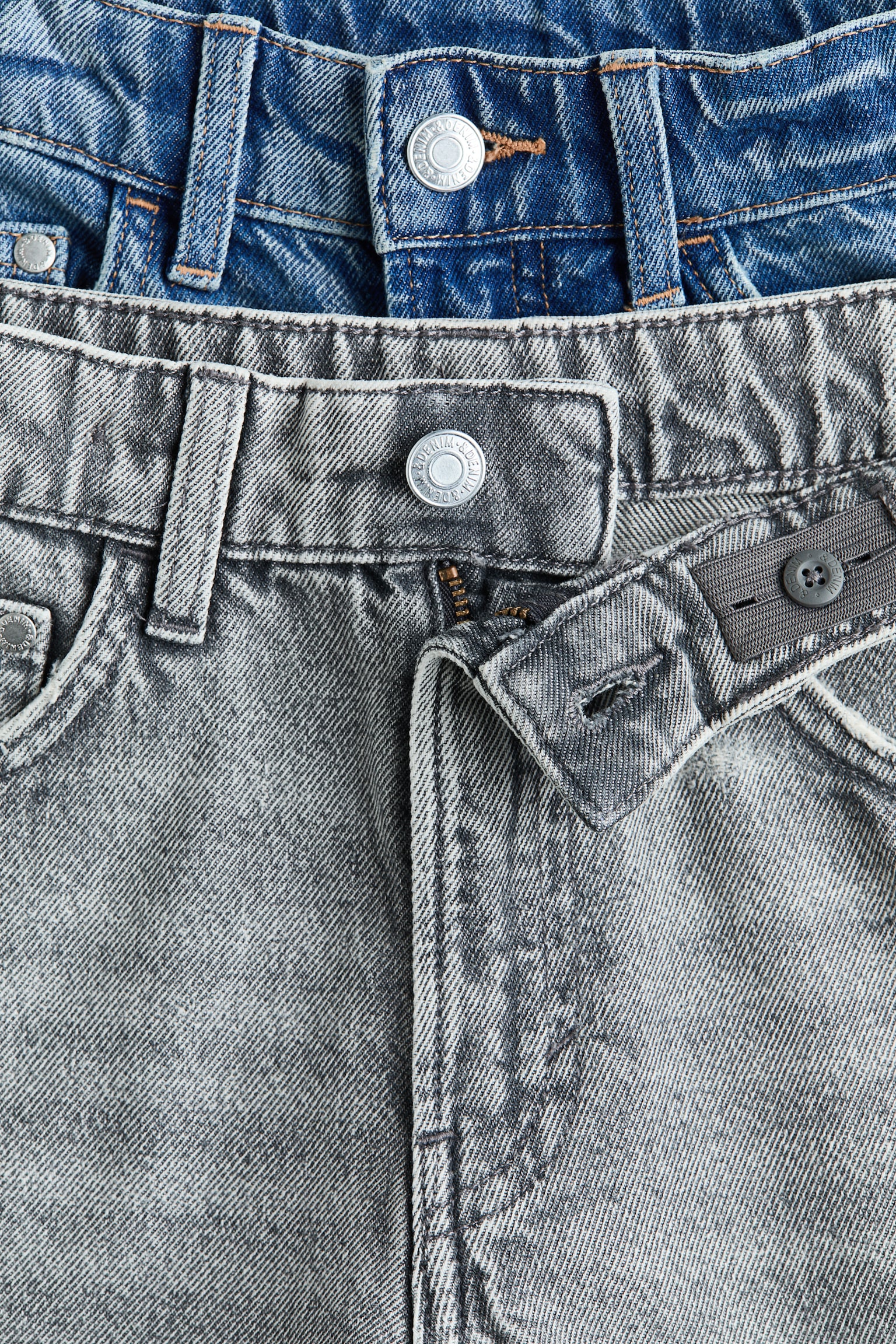 2er-Pack Baggy Fit Denim Shorts - Denimblau/Grau - 3