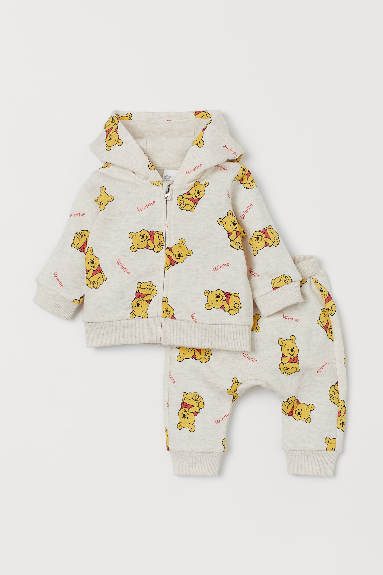 2-piece printed set - Long sleeve - Long - Natural white/Winnie the ...