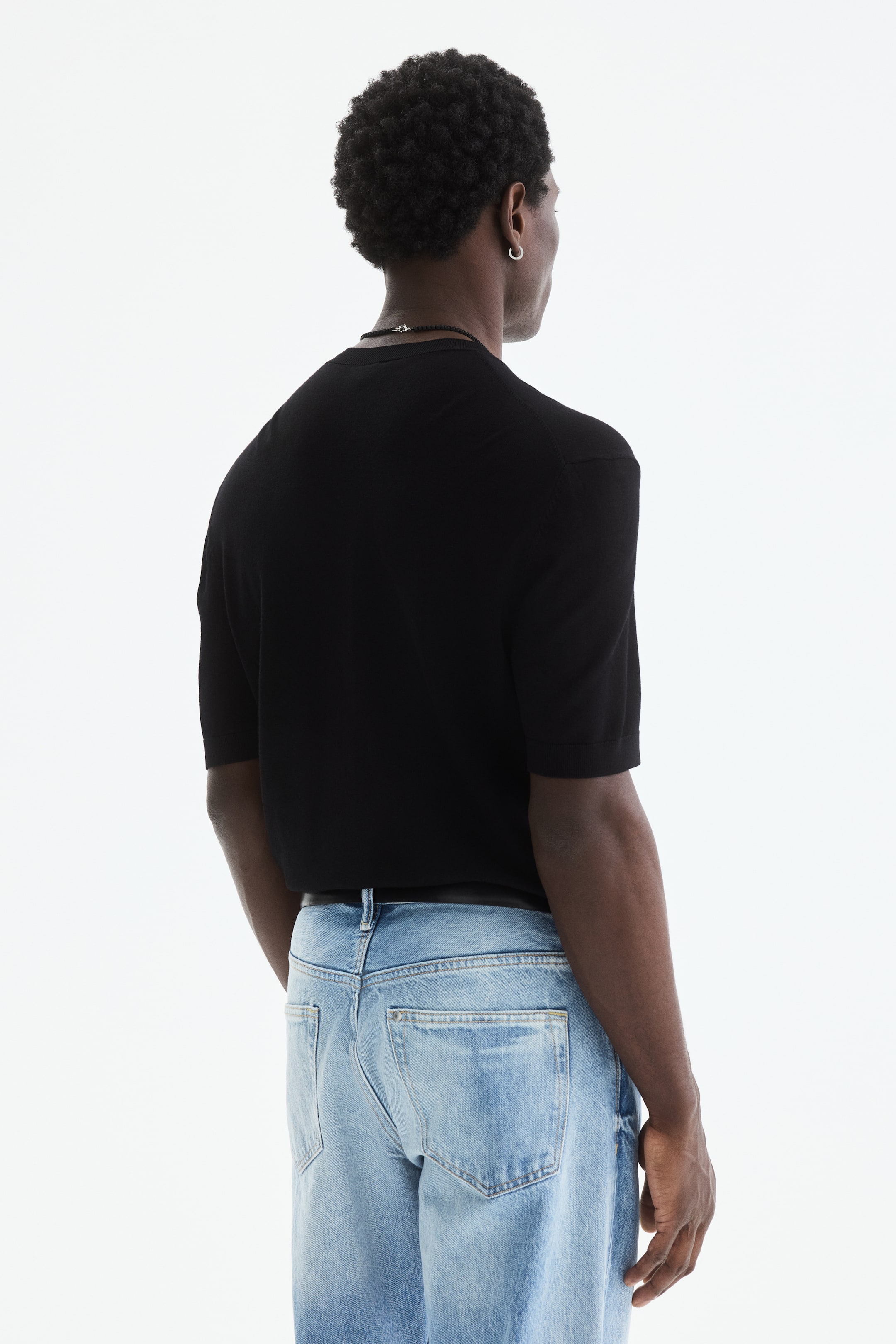 Мужские футболки H&M Slim-Fit Knit T-Shirt — фото 3