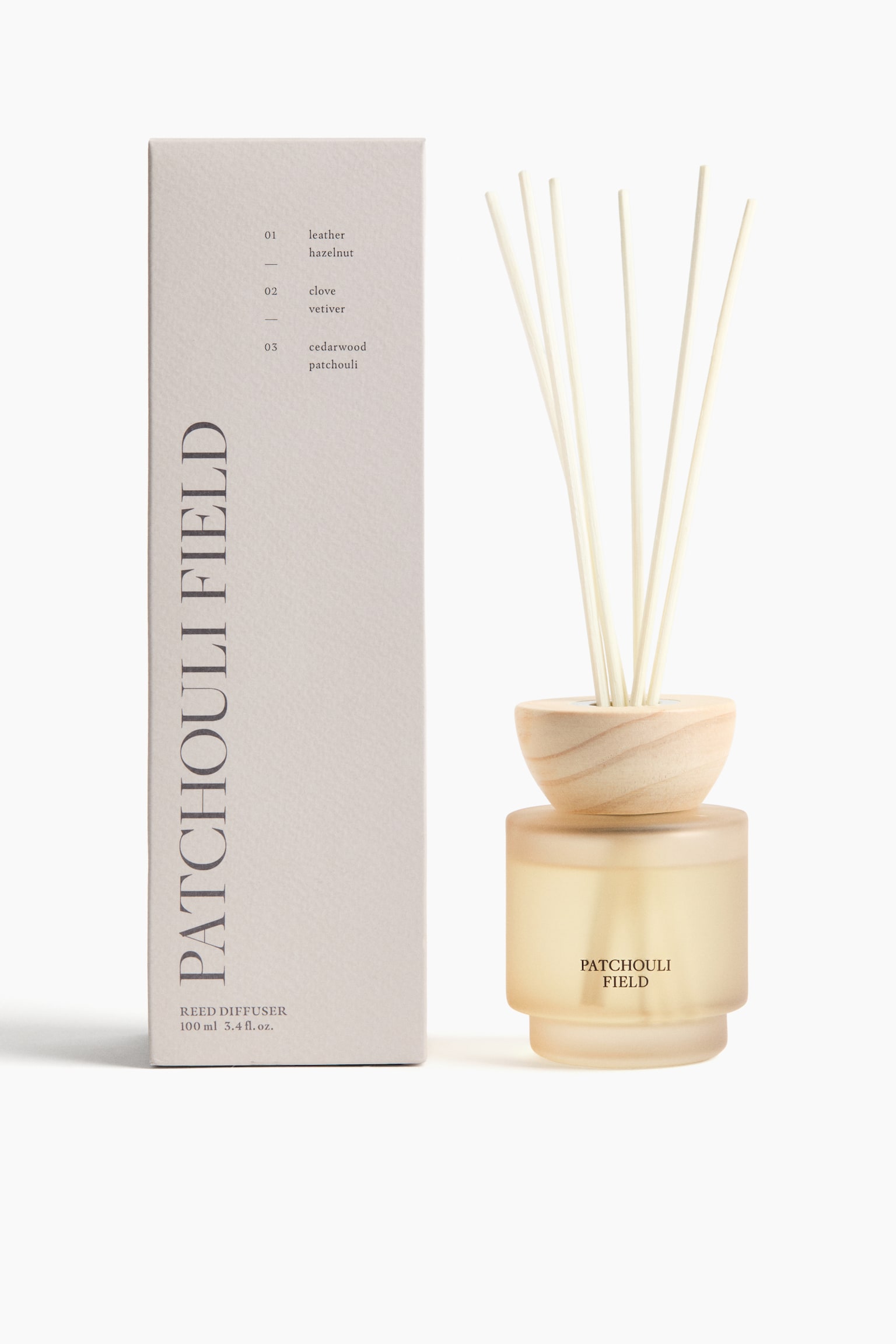 Frosted-glass reed diffuser - Patchouli Field/Lavender Mist/Hinoki Woods/Salt Ritual - 1