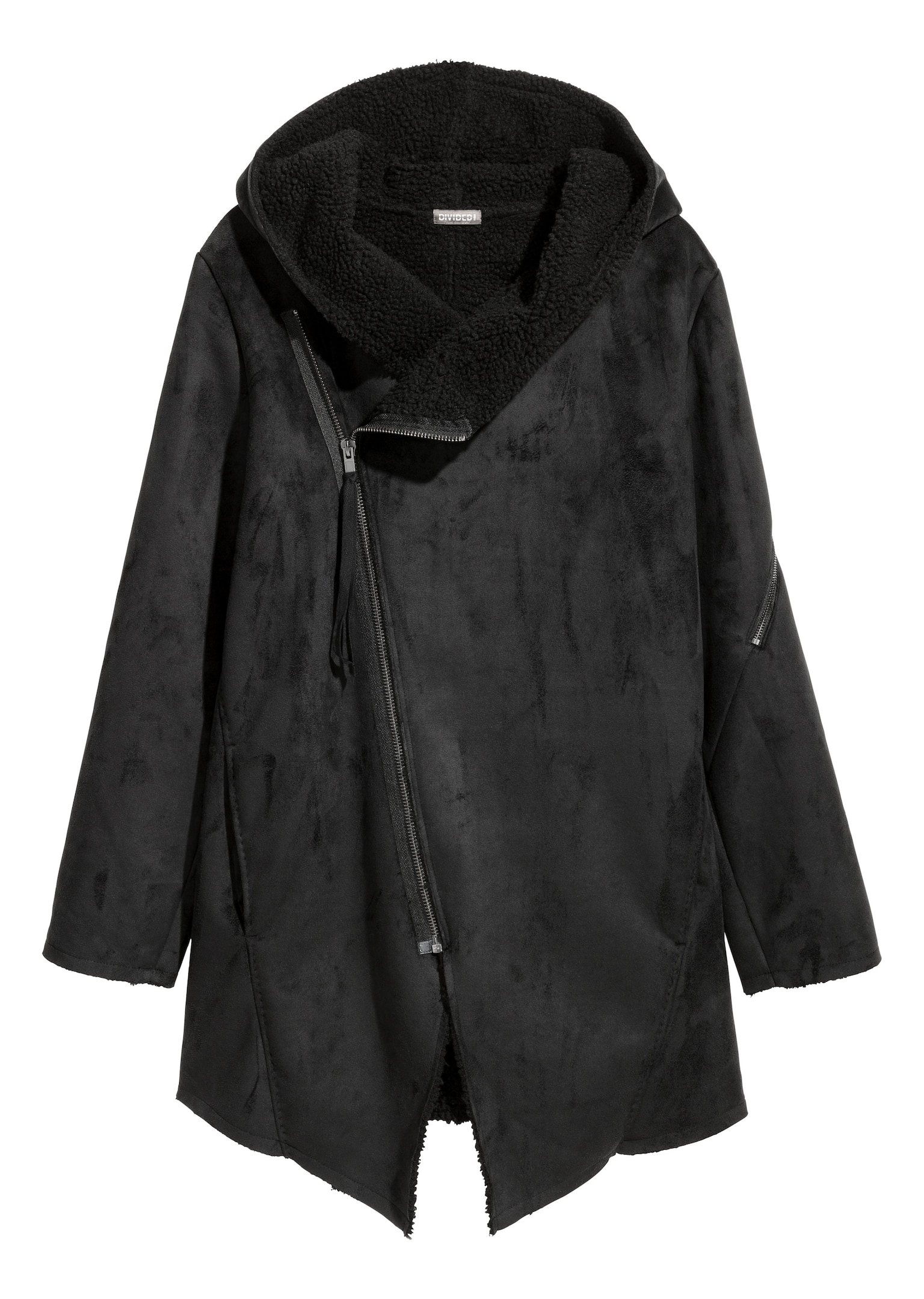 Faux Shearling-lined Jacket - Black - 1