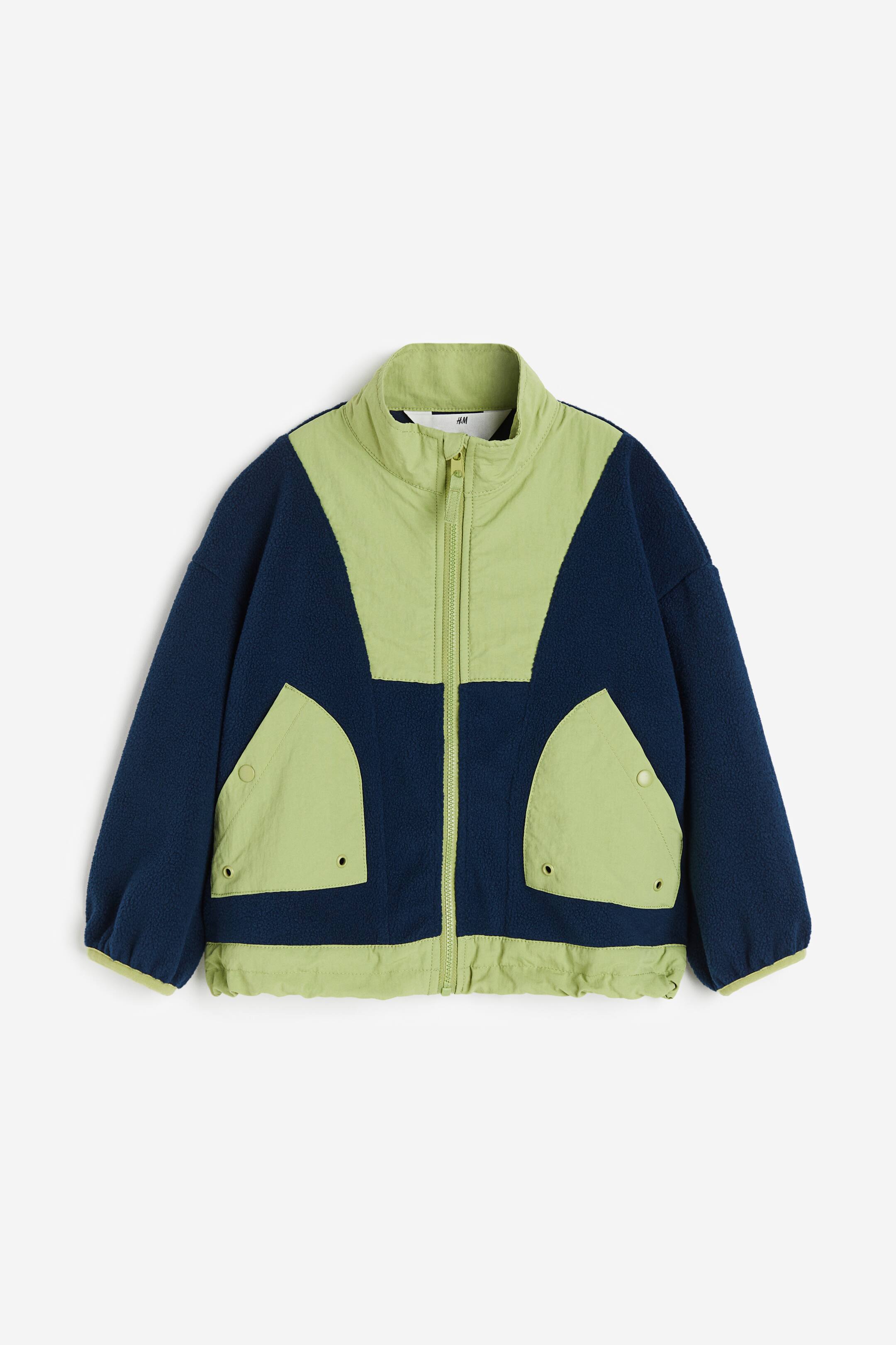 拡大画像を表示: オーバーサイズ フリースジャケット - ネイビーブルー/カラーブロック - Kids | H&M JP 1