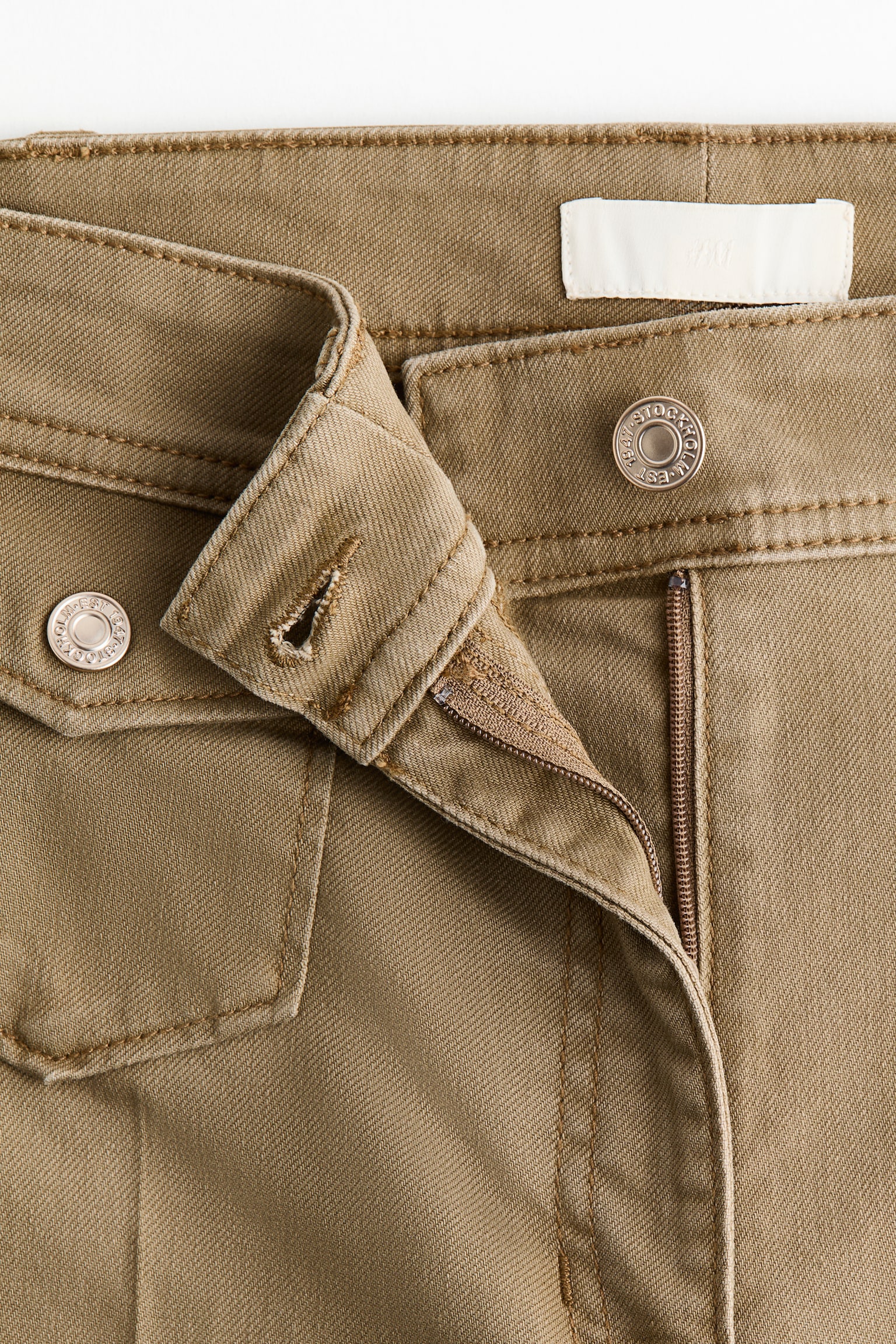 Flared ankle-length trousers - ירוק חאקי - 8