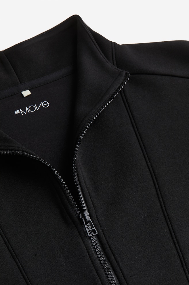 DryMove™ Sweatshirt mit kurzem Zipper - Schwarz/Graumeliert - 6