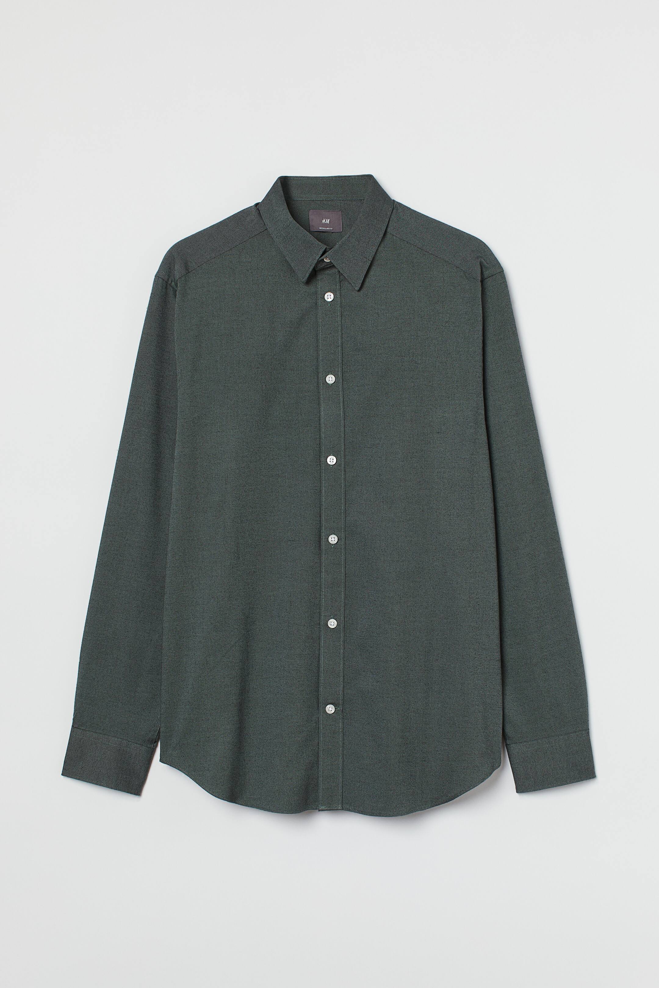 Ver imagem maior: Camisa Regular Fit - Verde escuro - HOMEM | H&M PT 1