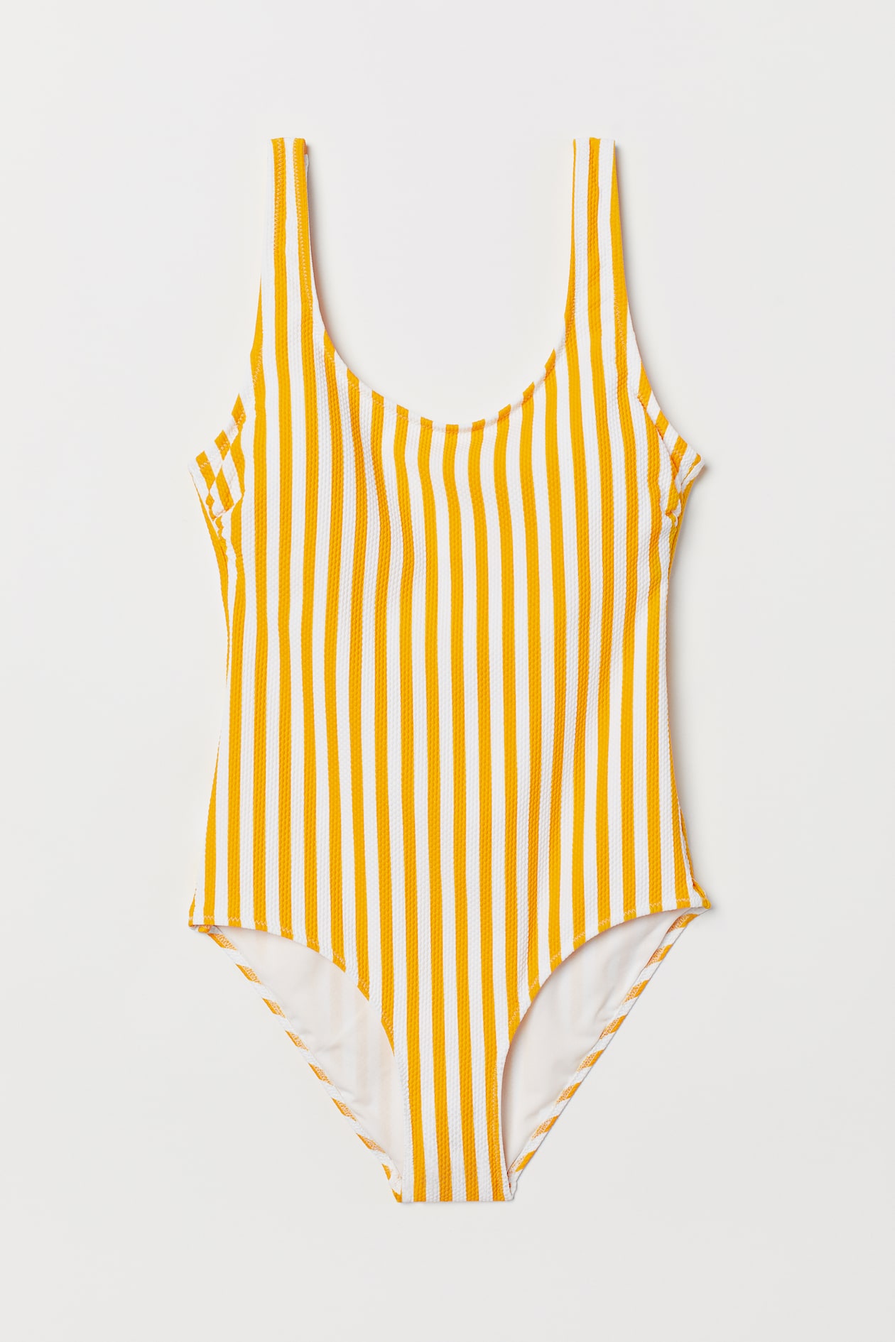 Swimsuit with Padded Cups - Yellow/white striped - Ladies | H&M US