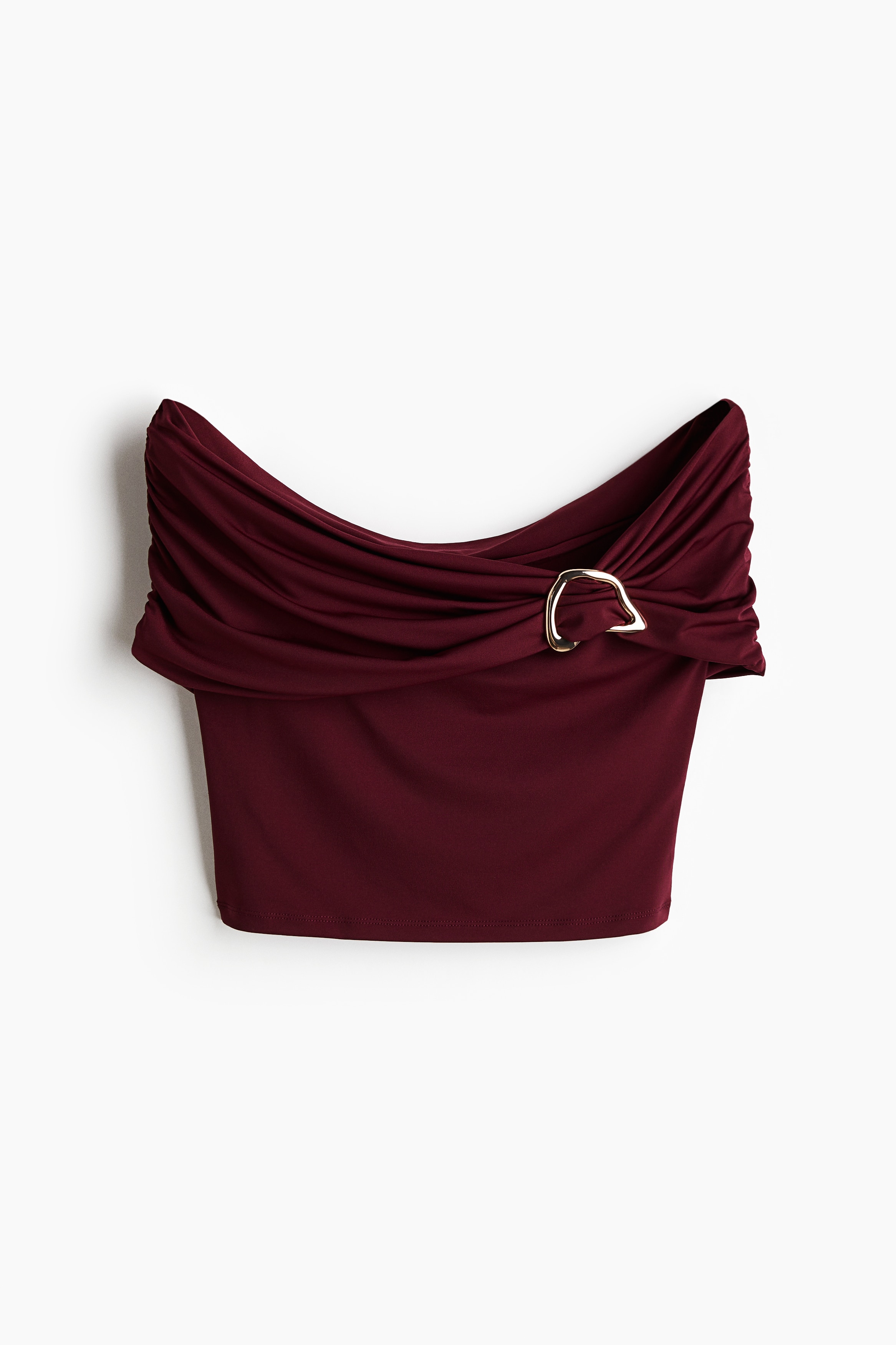 Off The Shoulder Top - Burgundy/White