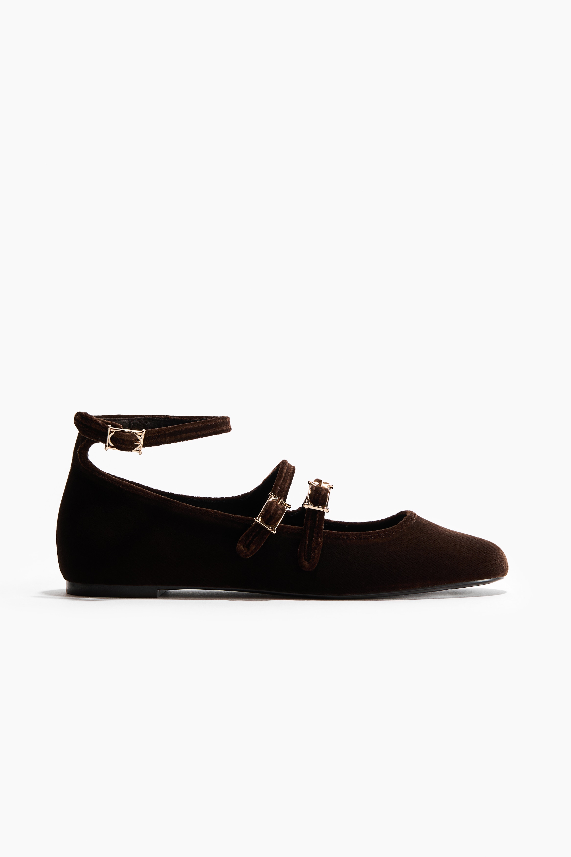 Velvet ballet flats - Dunkelbraun