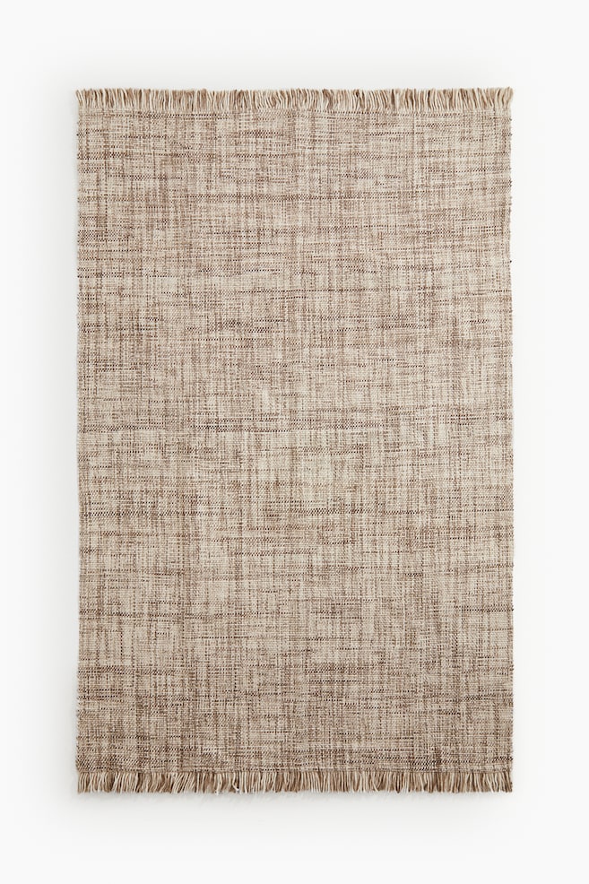 Fringed wool-blend rug - Beige/Light beige - 1