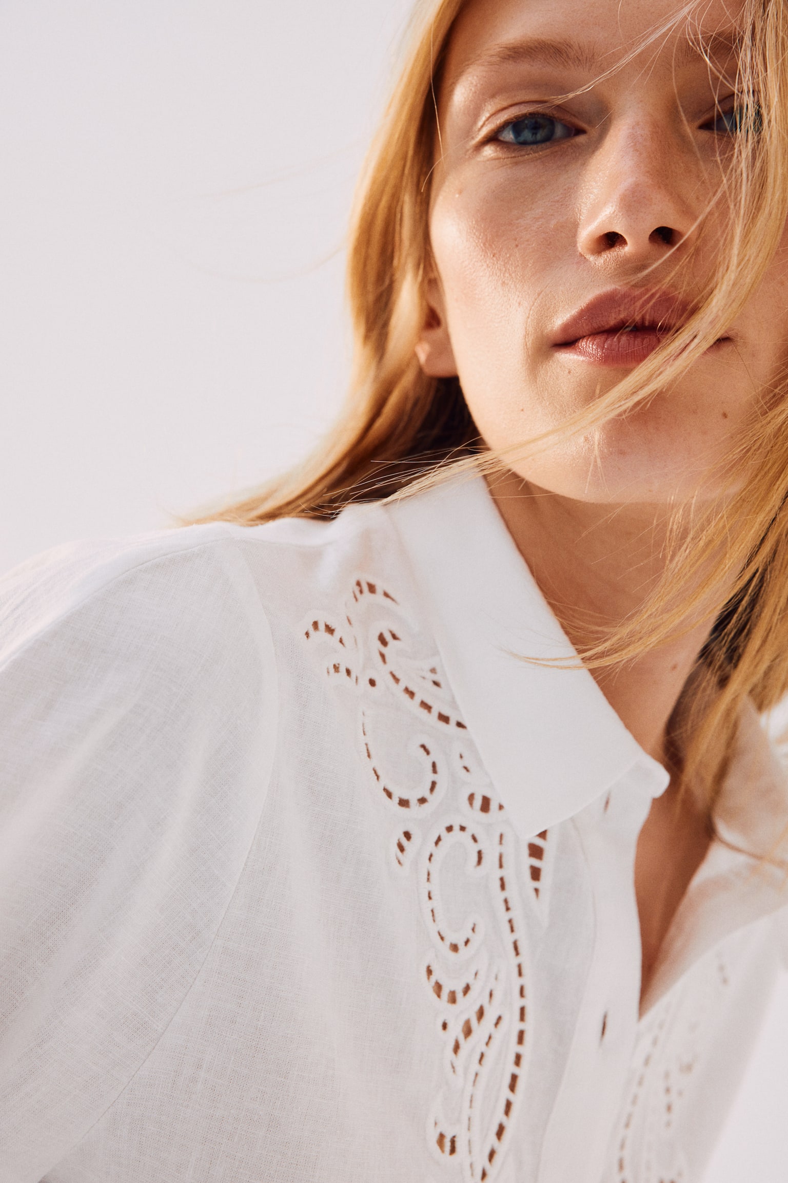 Broderie anglaise blouse - White - 6