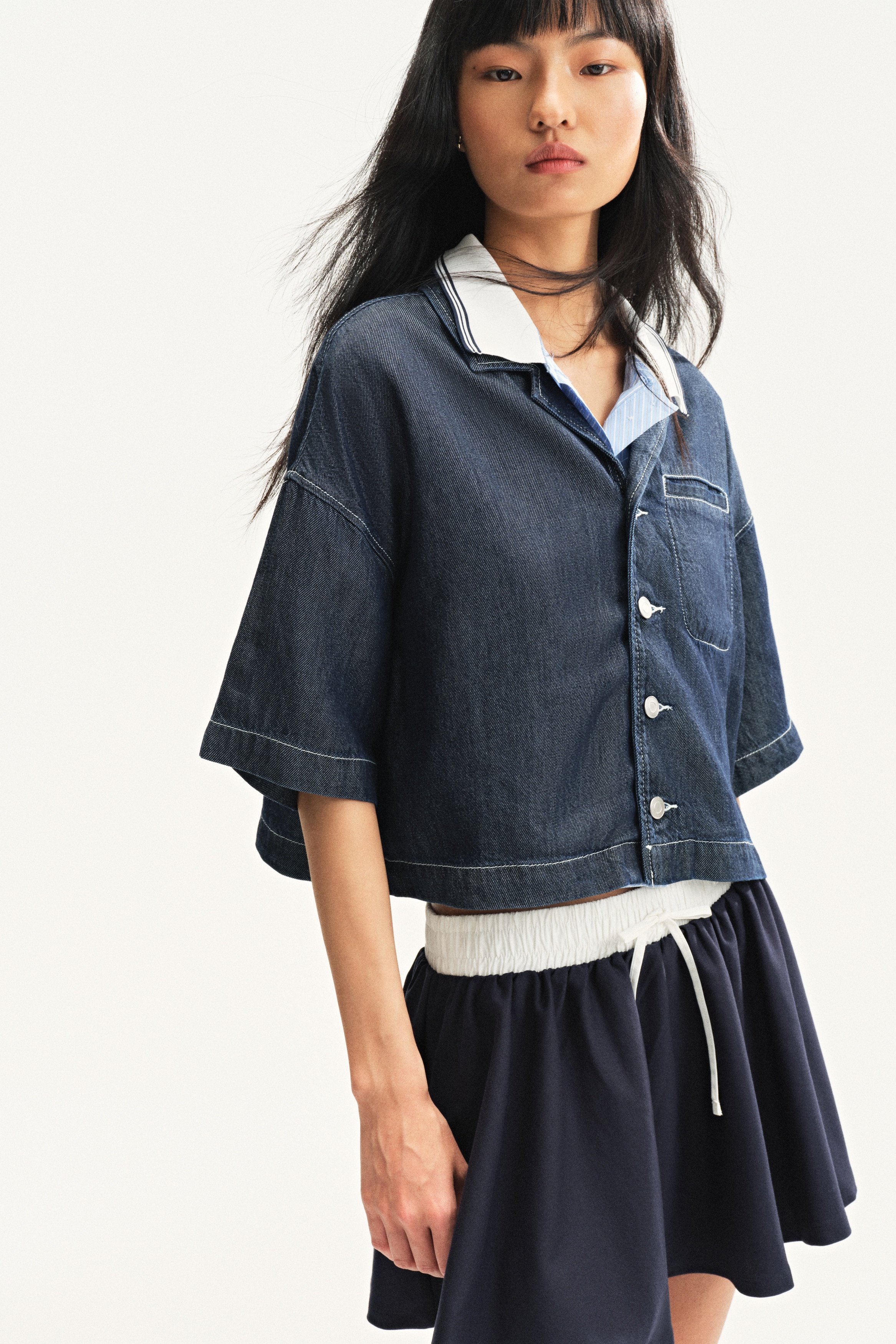 デニムシャツ - ダークデニムブルー/ライトデニムブルー/デニムブルー