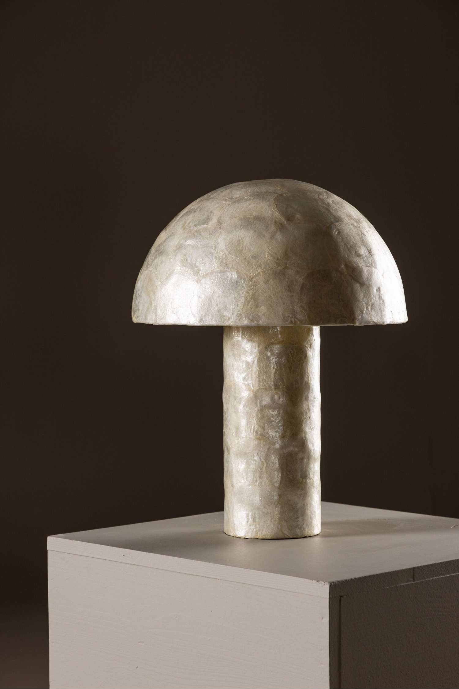 Lindön Tafellamp - Capiz, Lichtgrijs