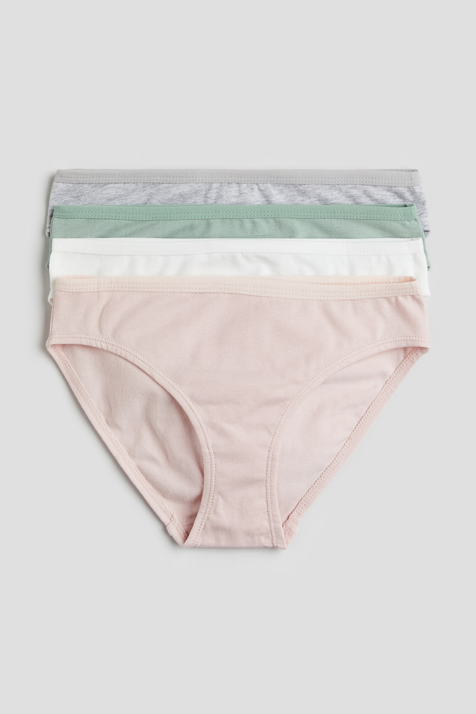 4-pack cotton briefs - Dusty pink/Sage green/White/Black - 1