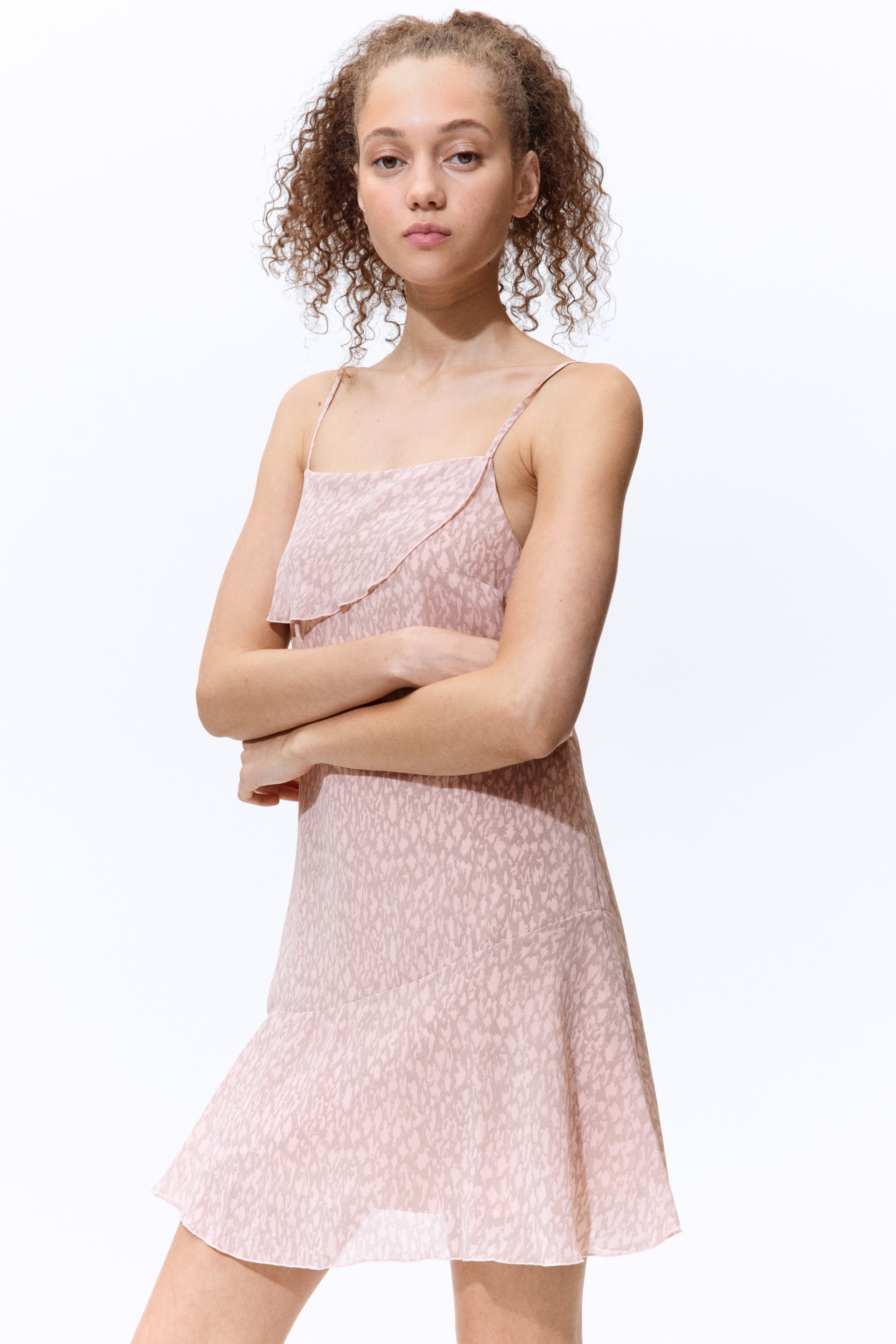 h&m pink slip dress H&M Lace-trimmed Strappy Dress in Light Pink at Nordstrom, Size Medium