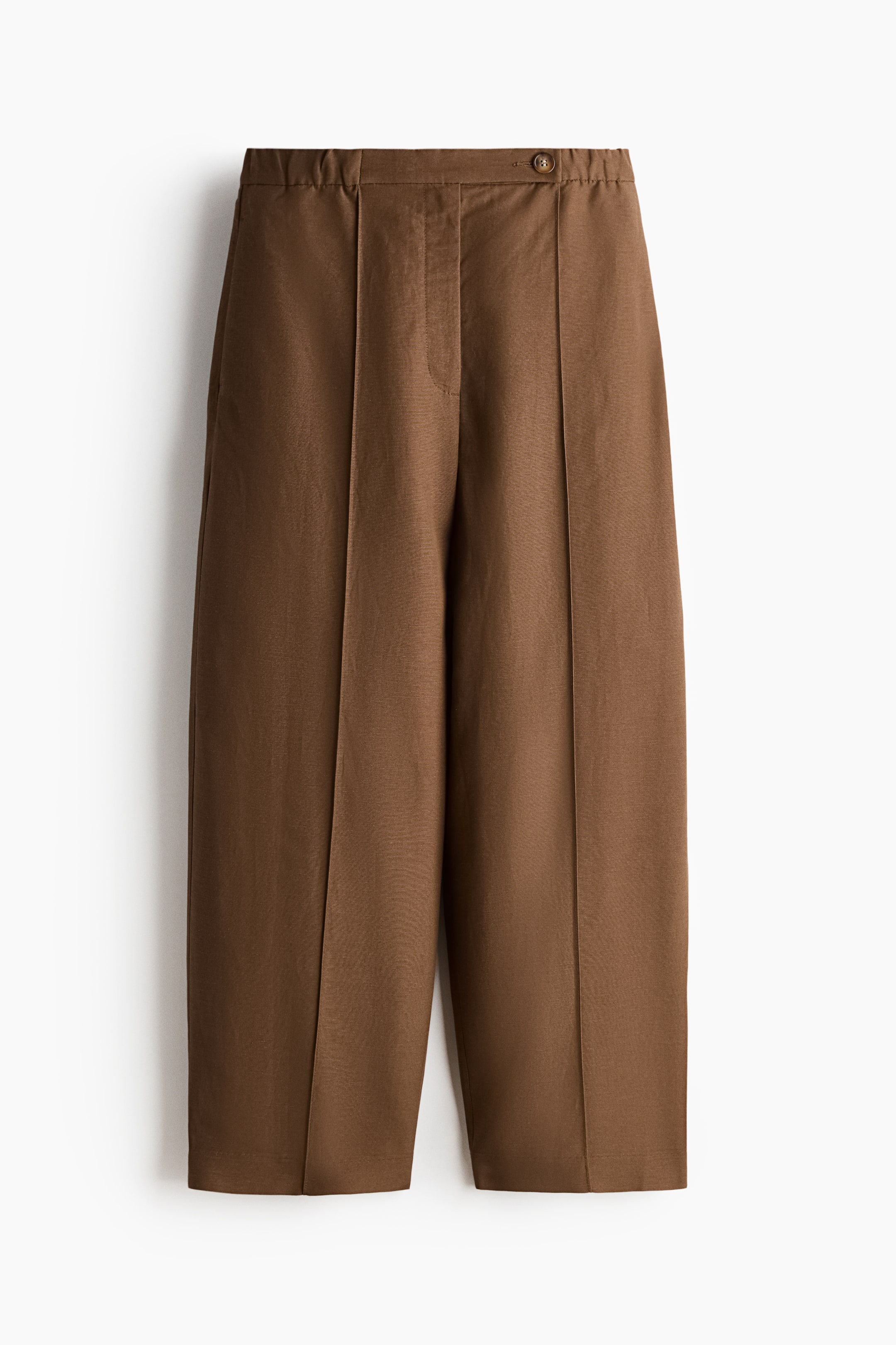 Pantalon tonneau en lin mélangé