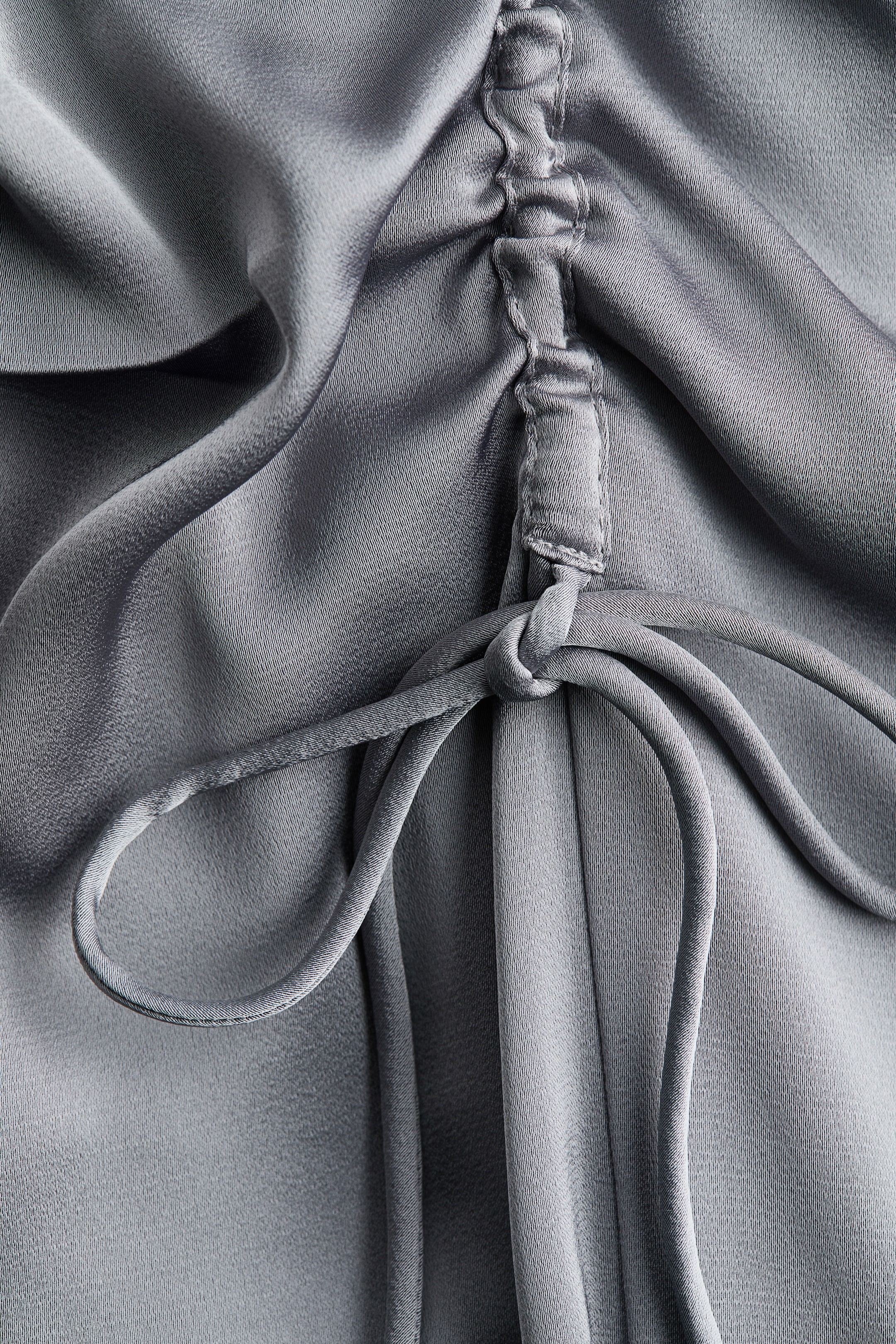 Drawstring-Detail Satin Dress