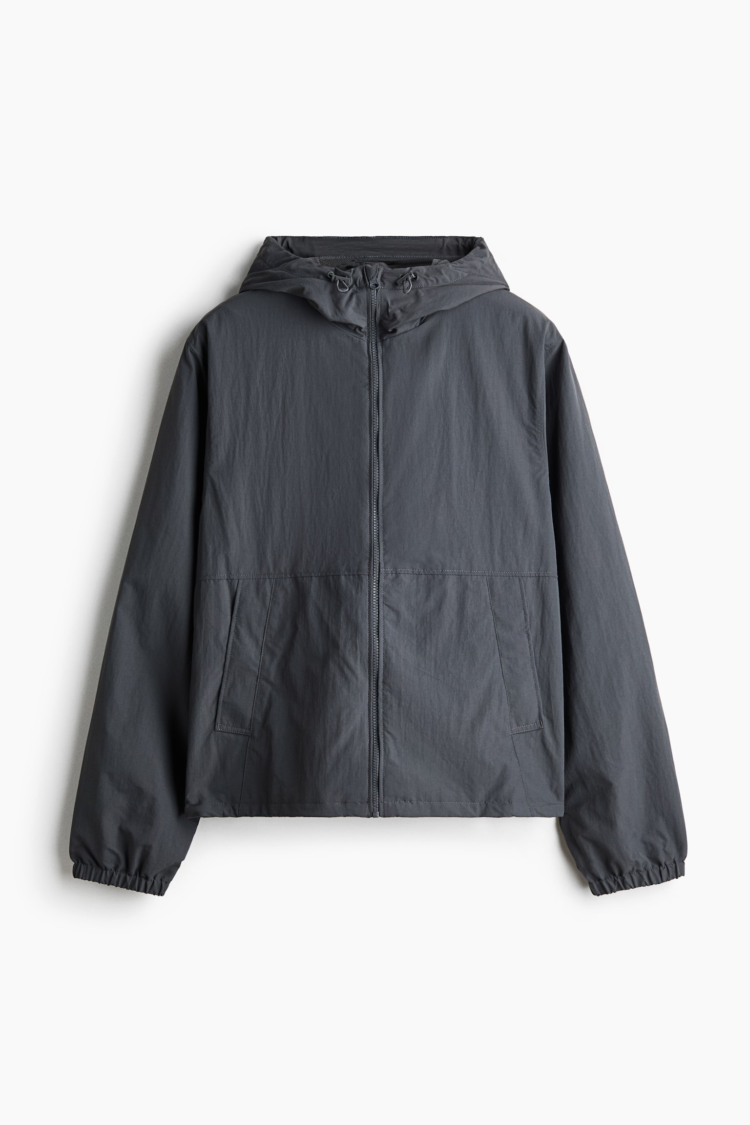 Water-Repellent Nylon Windbreaker - Dark gray/Dark khaki green - 1