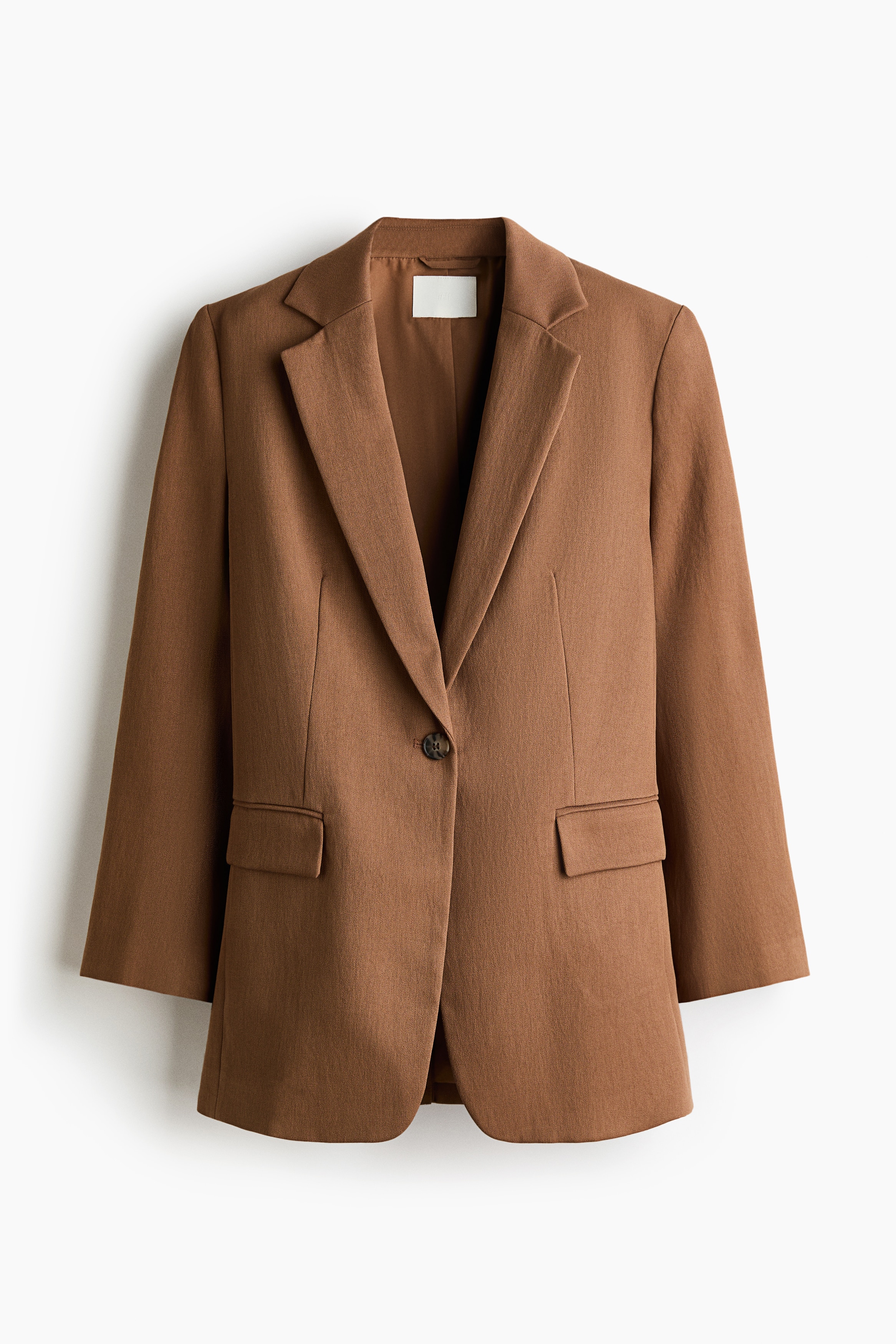 Single-Breasted Blazer - Brown/Dark red