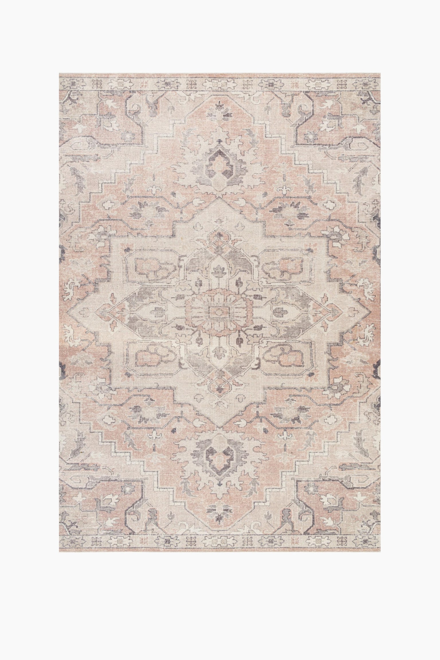 Krishna Oriental Vintage Area Rug - Tan, Grey