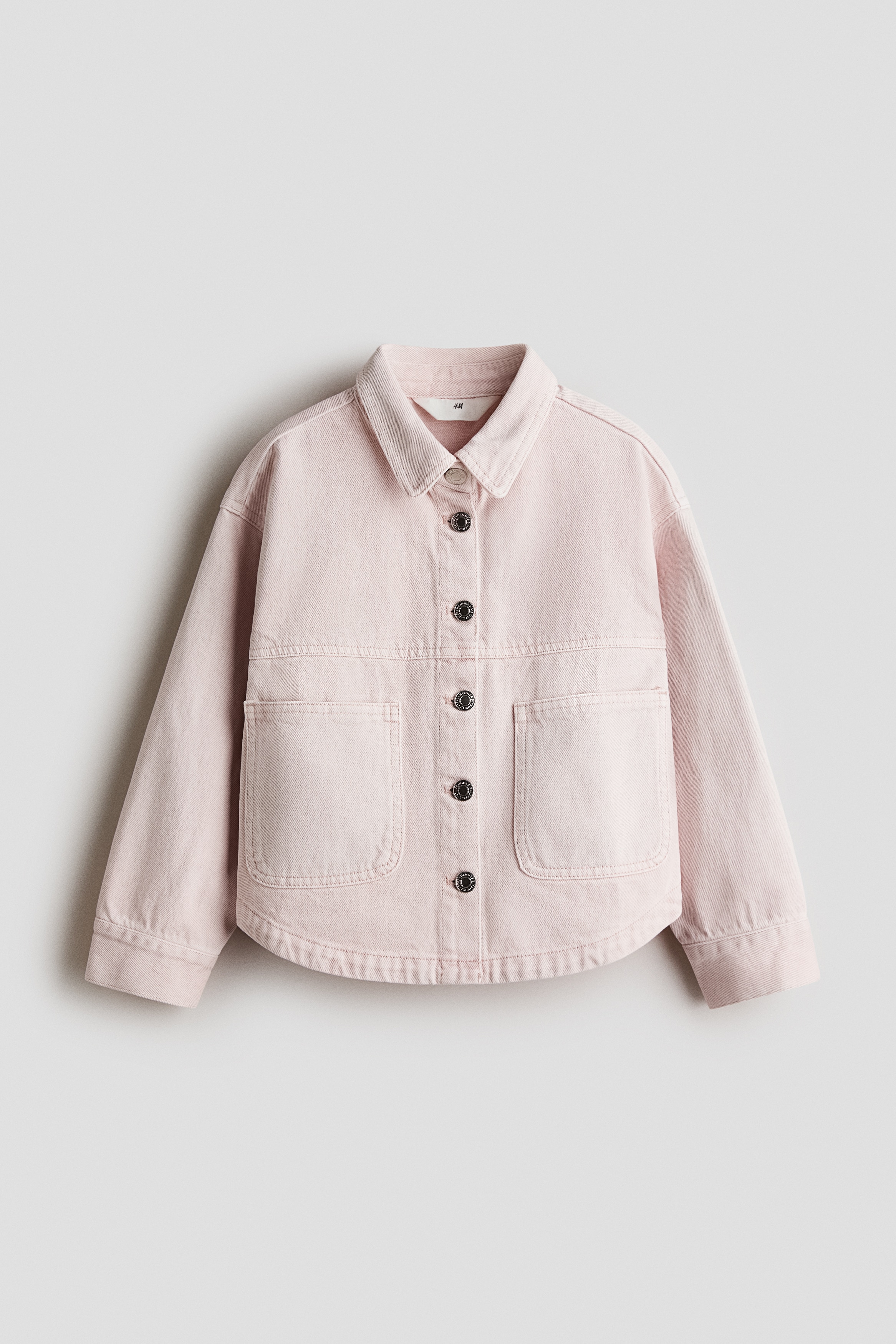 Overshirt i bomuldstwill - Sart rosa/Mørkebrun