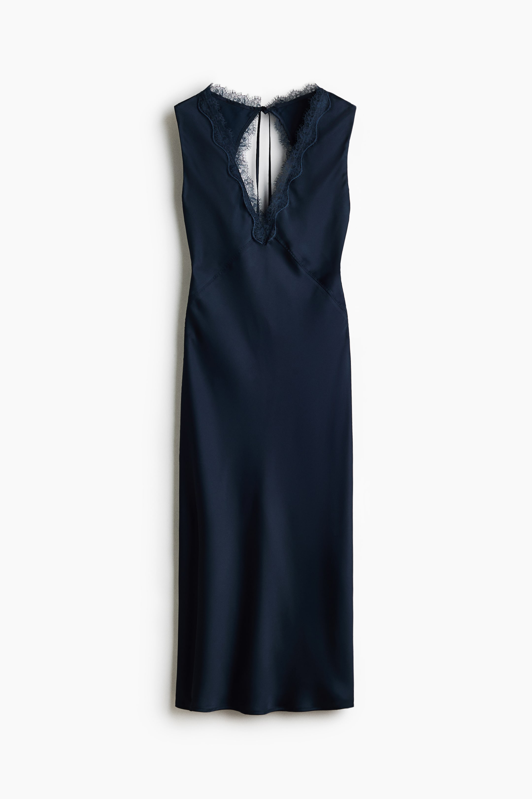 Lace-Trimmed Open-Back Dress
