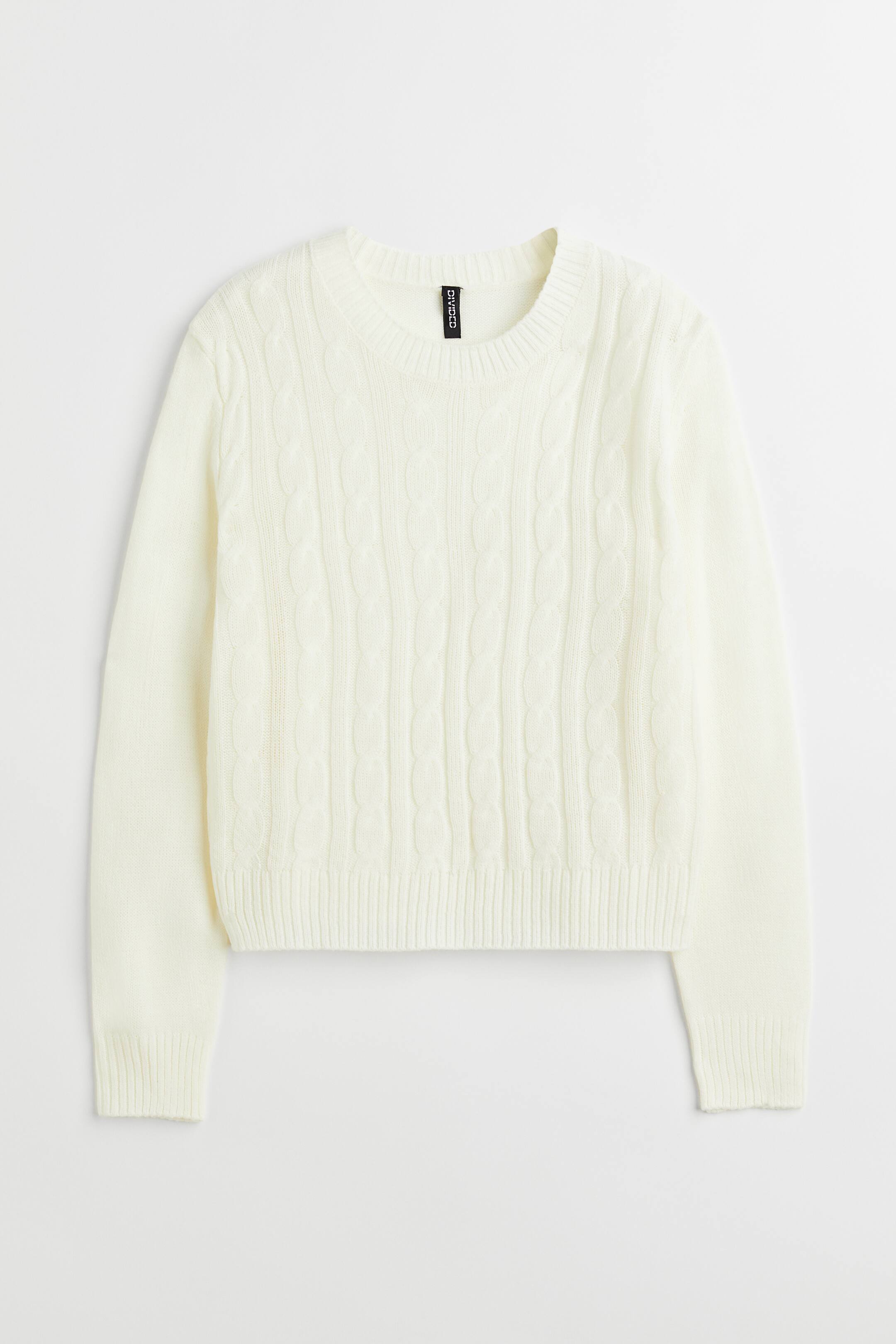 View larger image: Cable Knit Sweater - Cream - Ladies | H&M AU 1