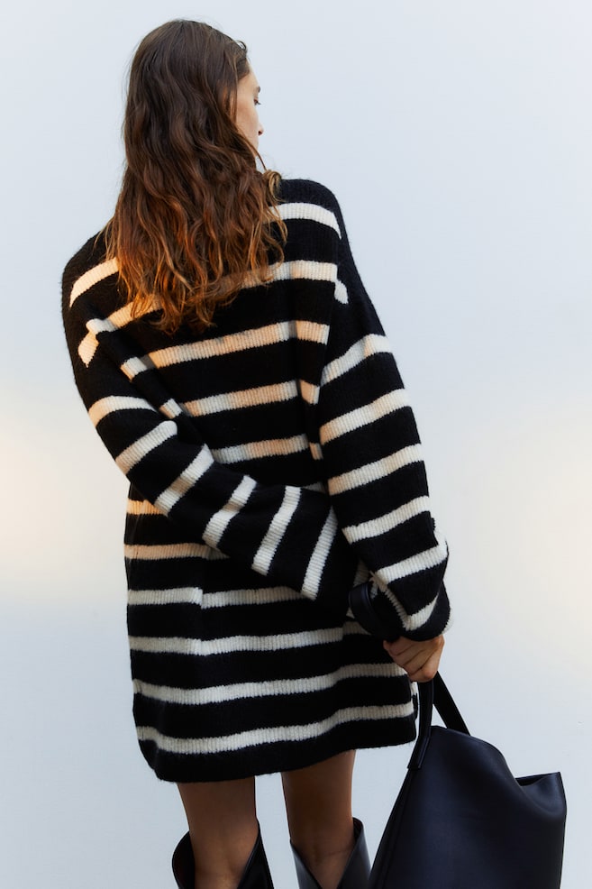 Knitted dress - Black/Striped/Black/Cream/Striped - 3