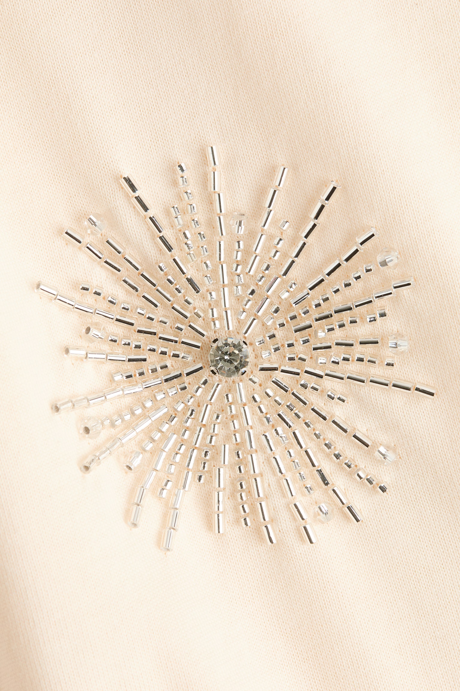 Embellished T-shirt - Màu kem - 3