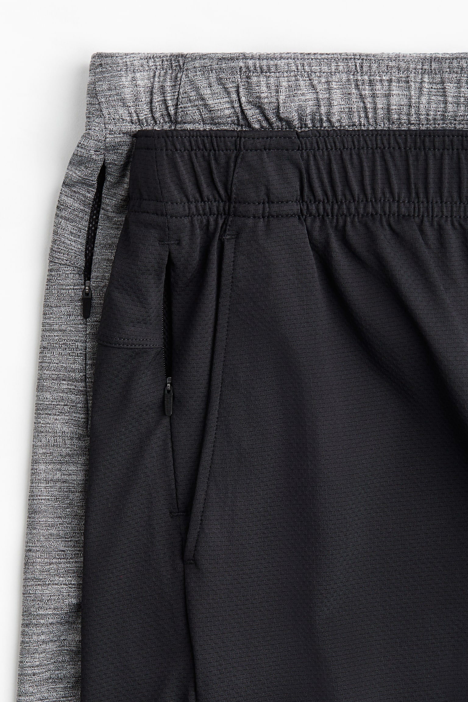 2-pack sports shorts with DryMove™ - Grey marl/Black - 2