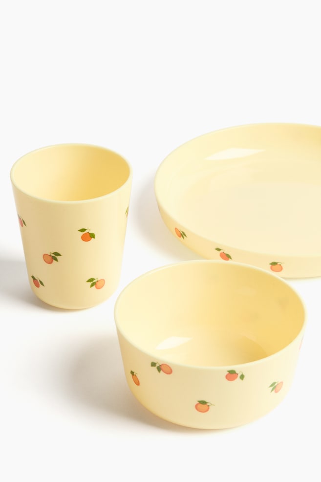 Tigela para criança com estampado-Amarelo claro/Laranjas - 3