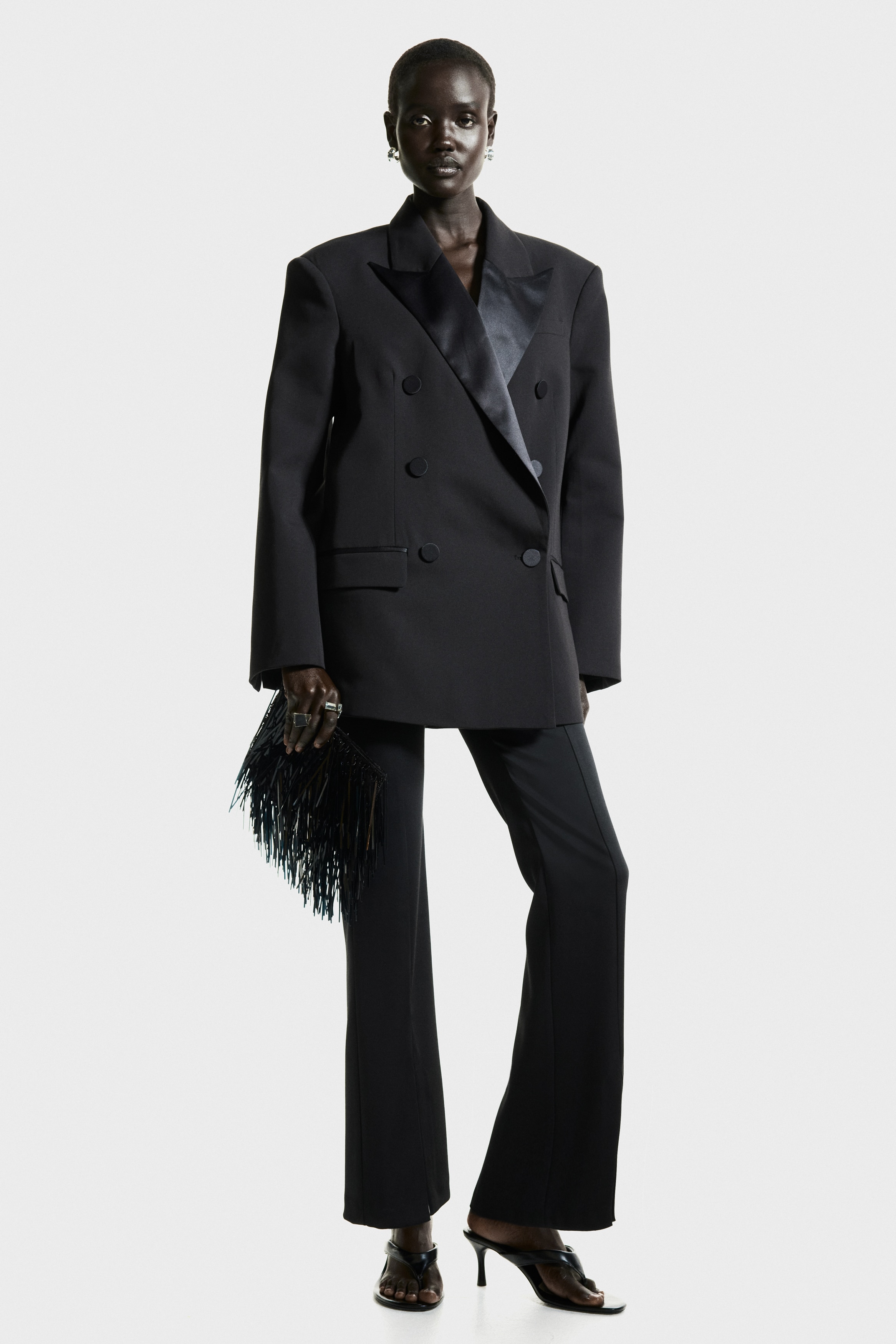Bootcut satin trousers