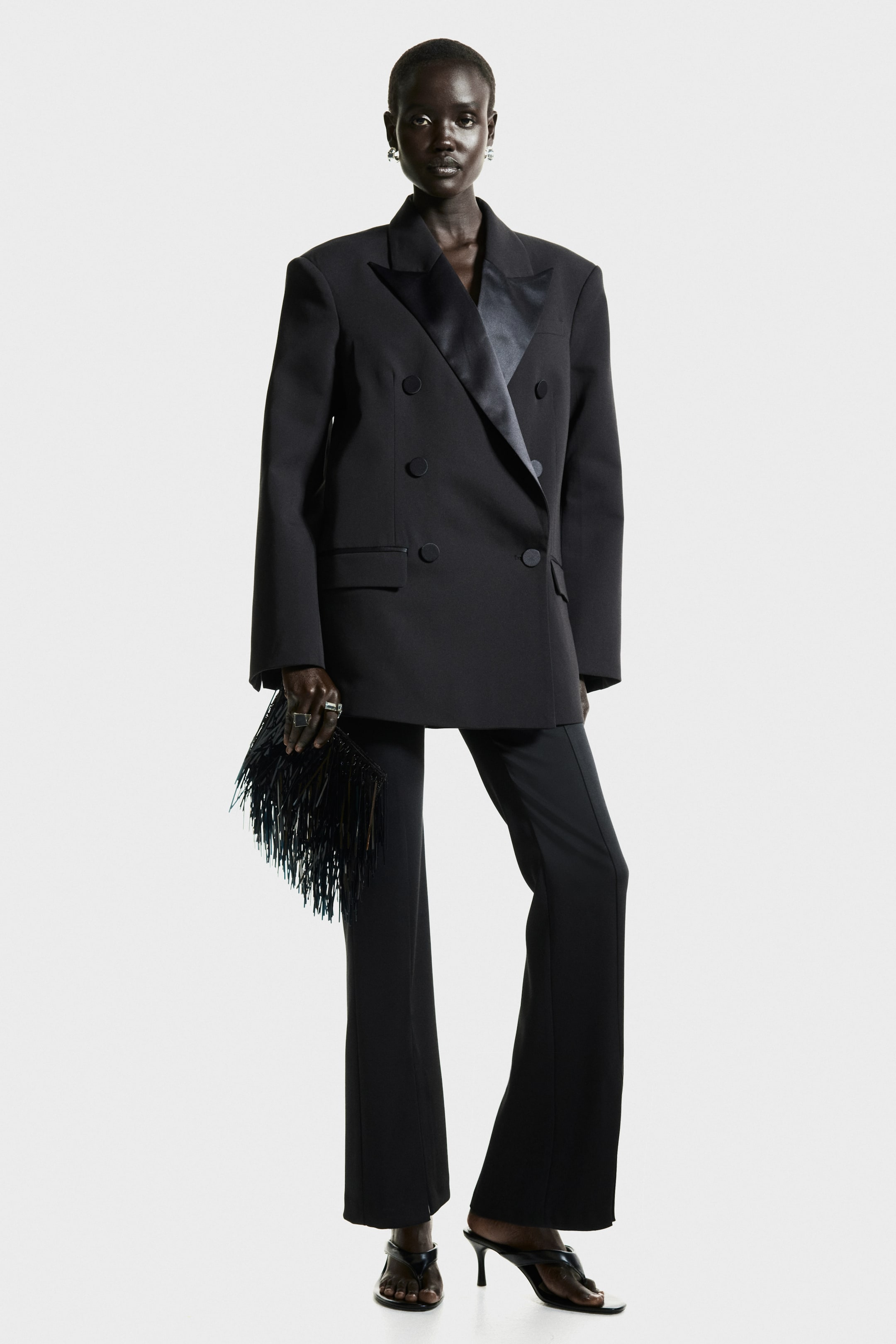 View larger image: Bootcut satin trousers - Black - Ladies | H&M HK 2