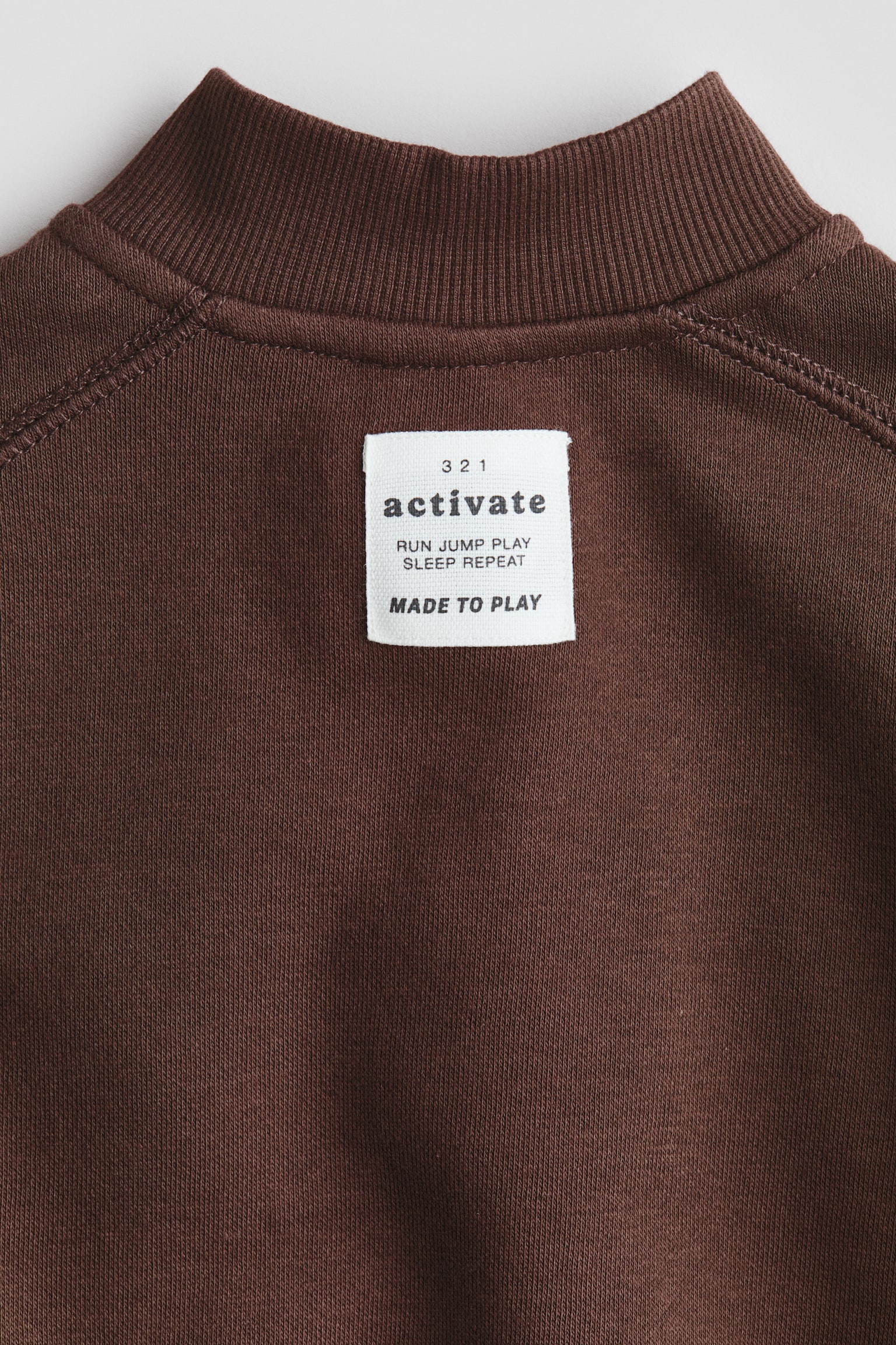 Детский комплект H&M 2-Piece Brushed-Inside Sweatshirt and Joggers Set, цвет: Тёмный коричневый — фото 4