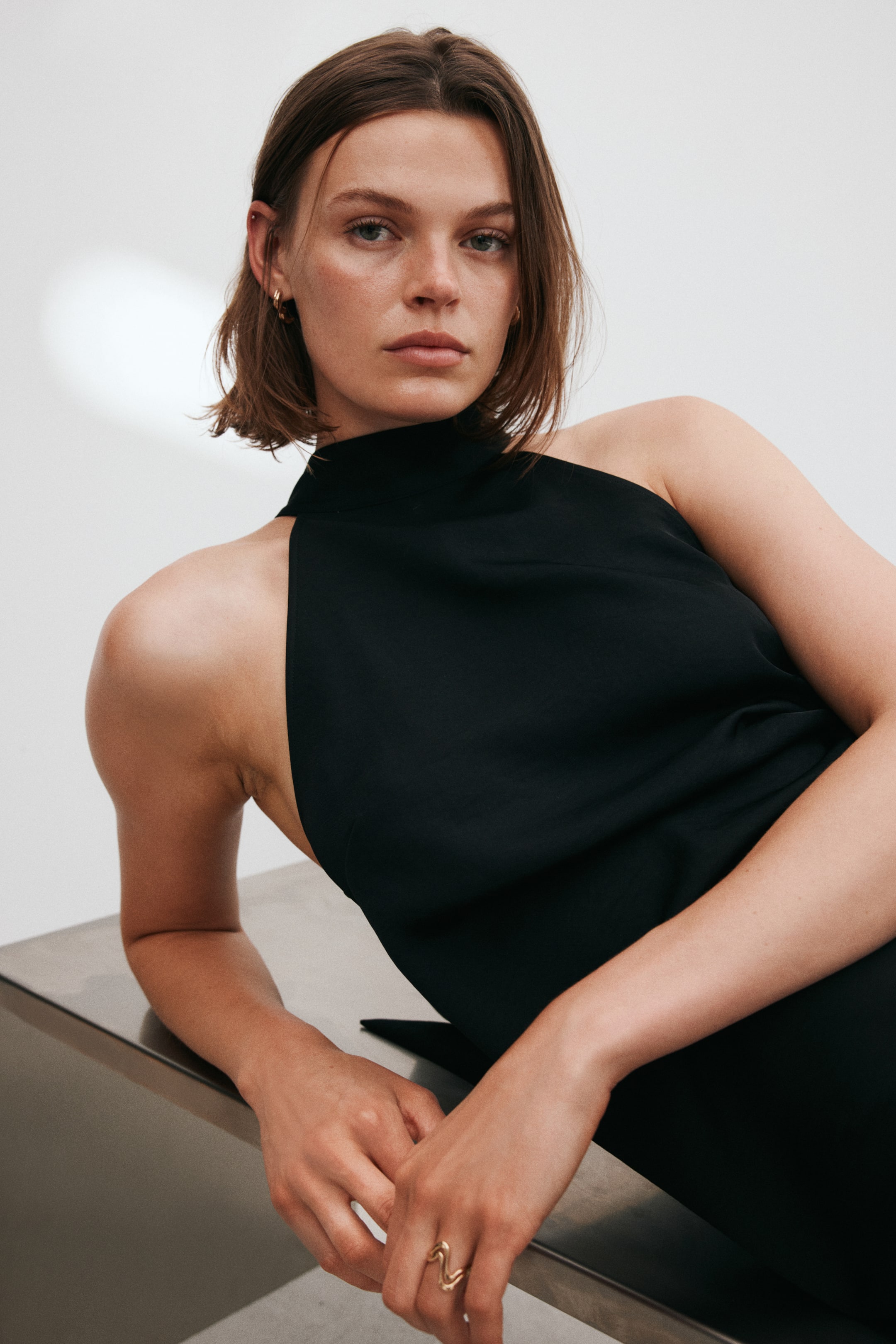 Tie-Detail Handkerchief Dress