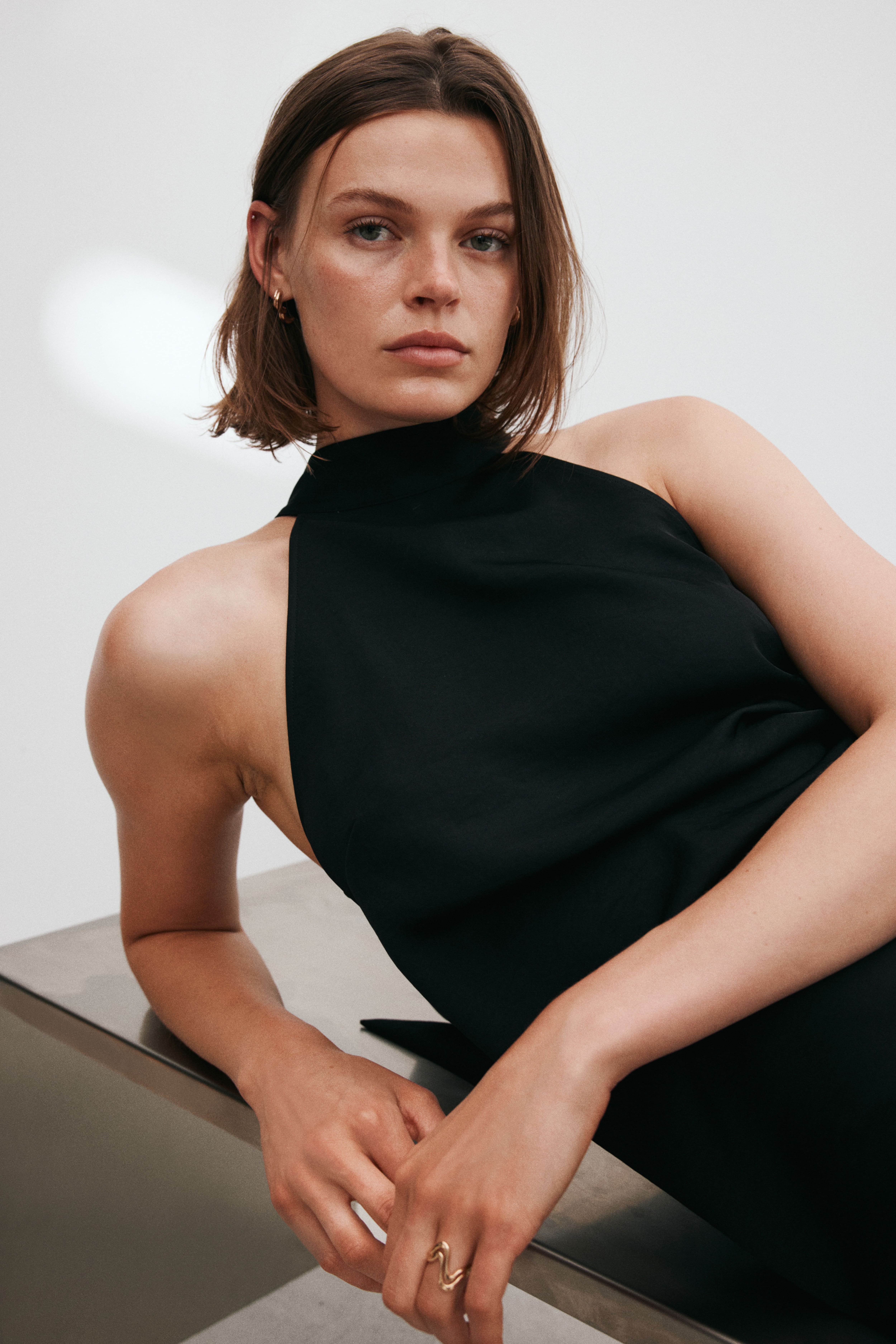 Tie-Detail Handkerchief Dress