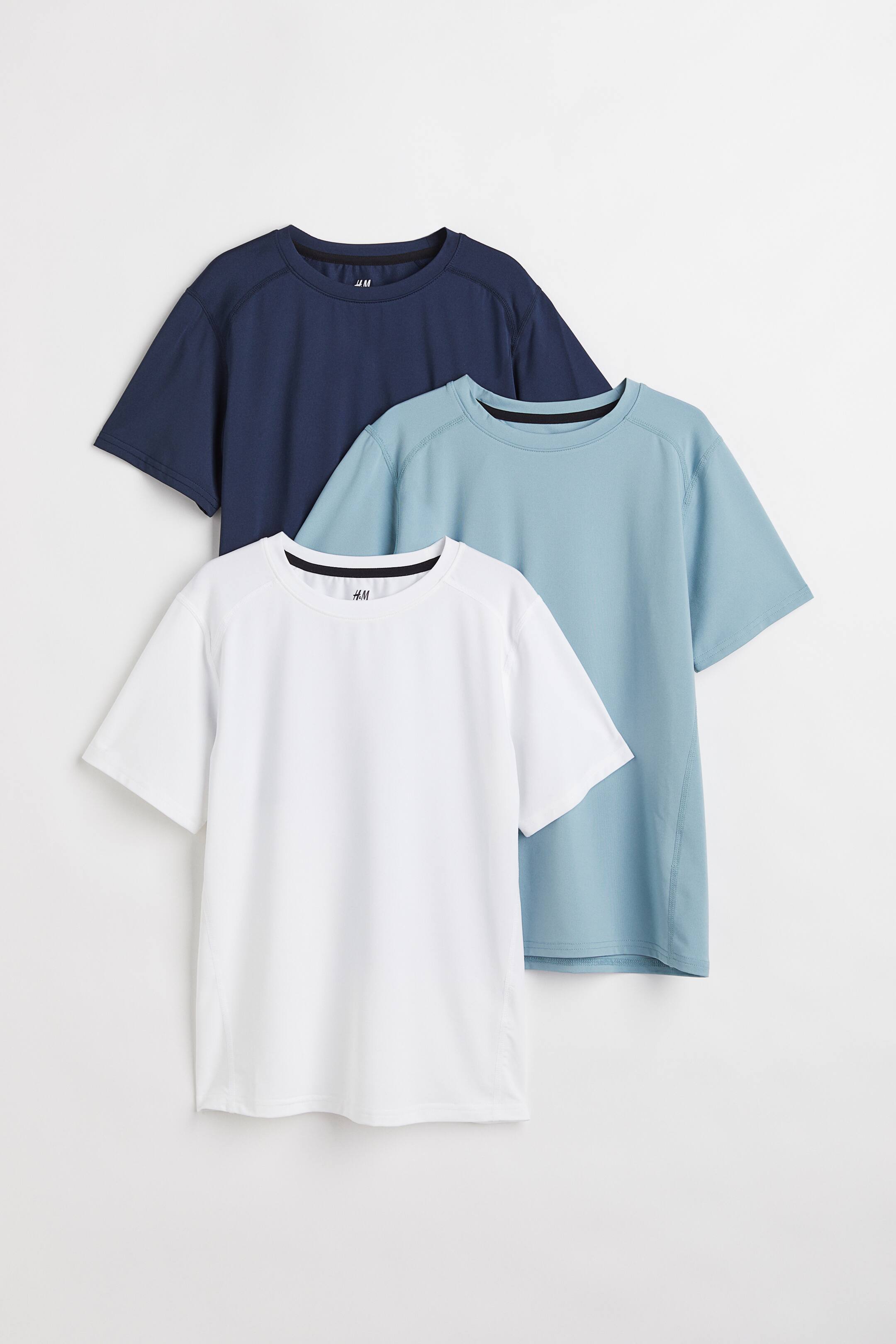 View larger image: 3-pack sports tops with DryMove™ - Dark blue/Blue/White - Kids | H&M 1