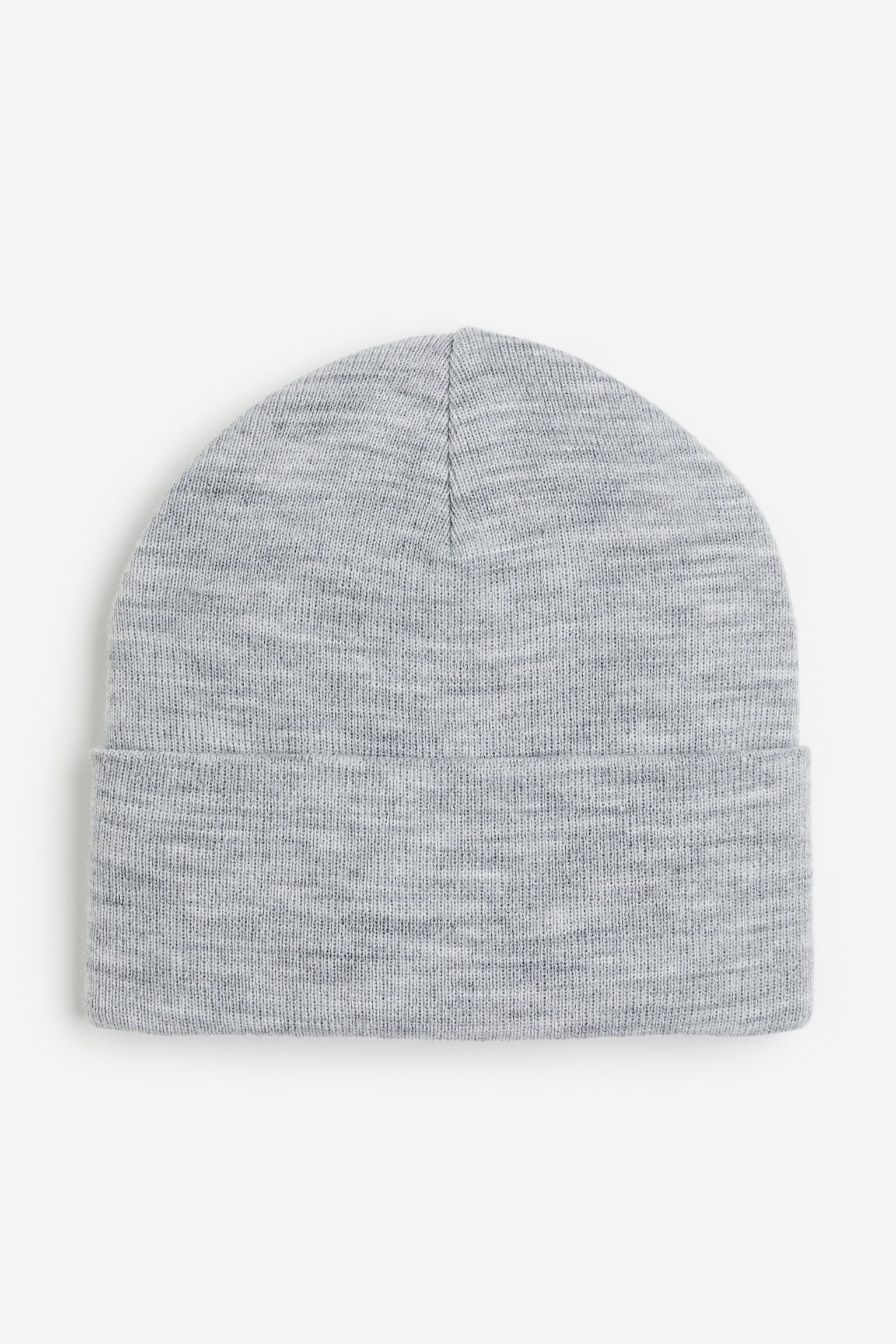 Rib-knit Beanie - Gray melange/Lilac - 1